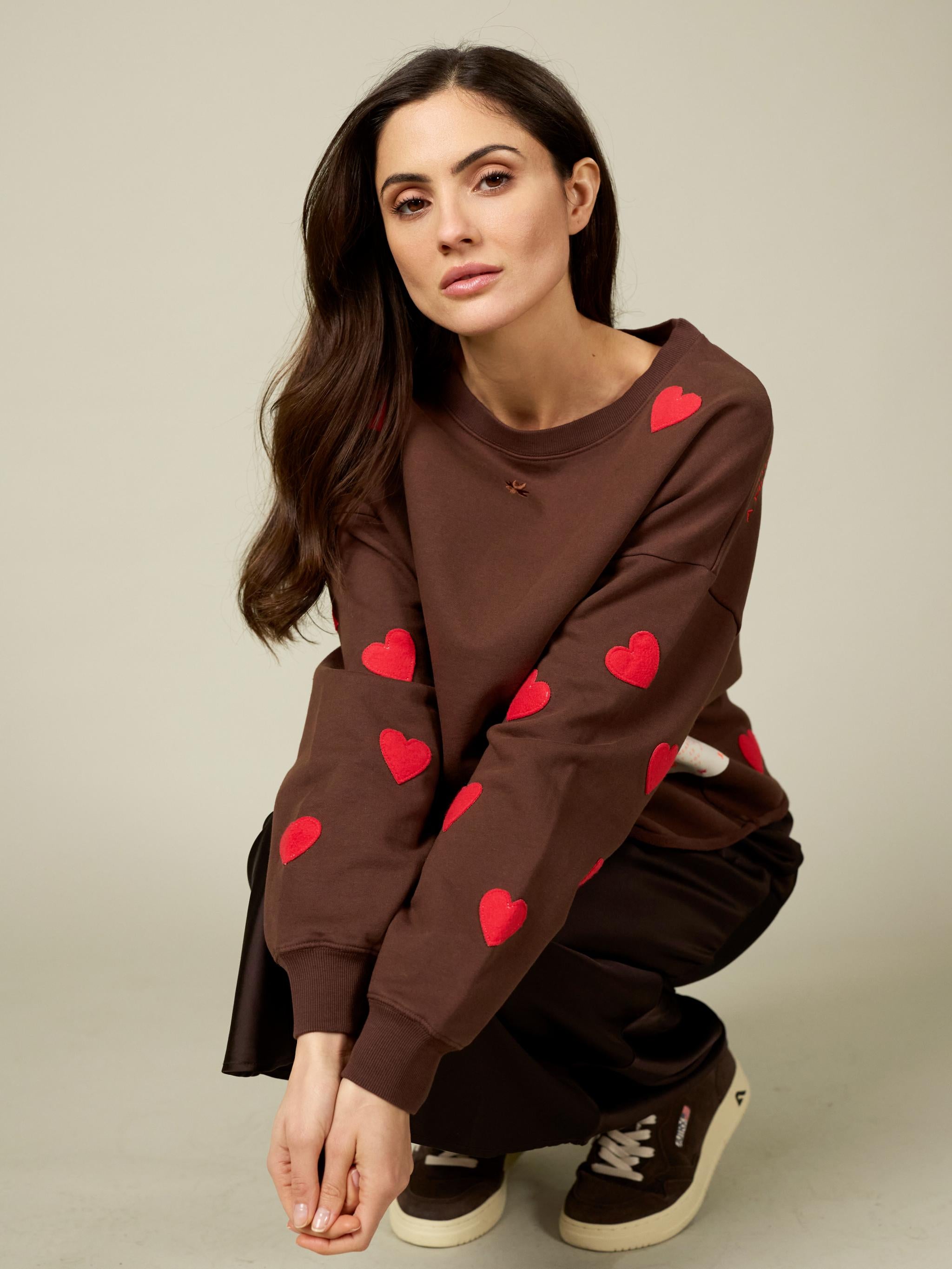 Damen Sweatshirt mit Herzpatches aus Organic Cotton - SummerC