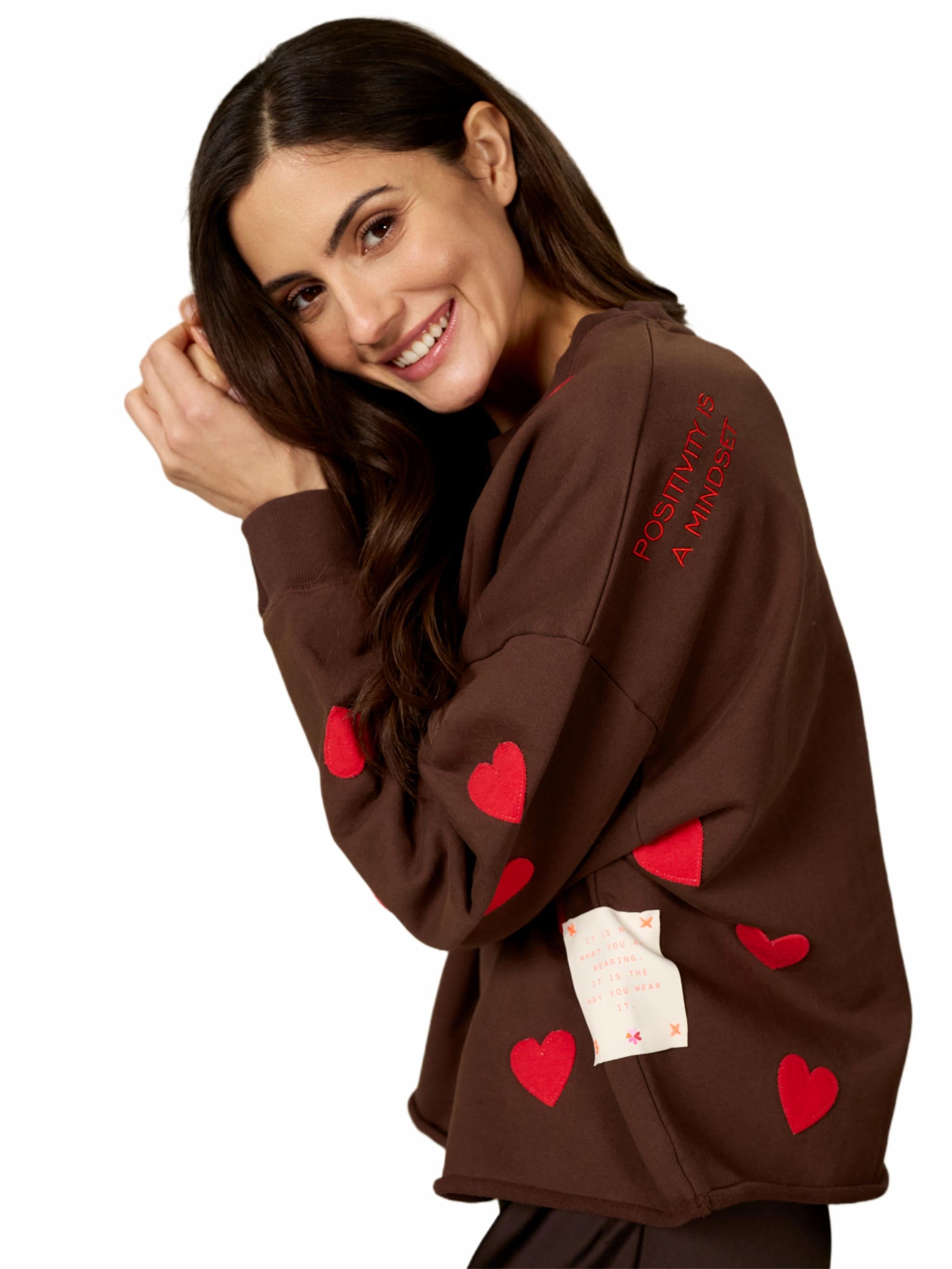 Damen Sweatshirt mit Herzpatches aus Organic Cotton - SummerC