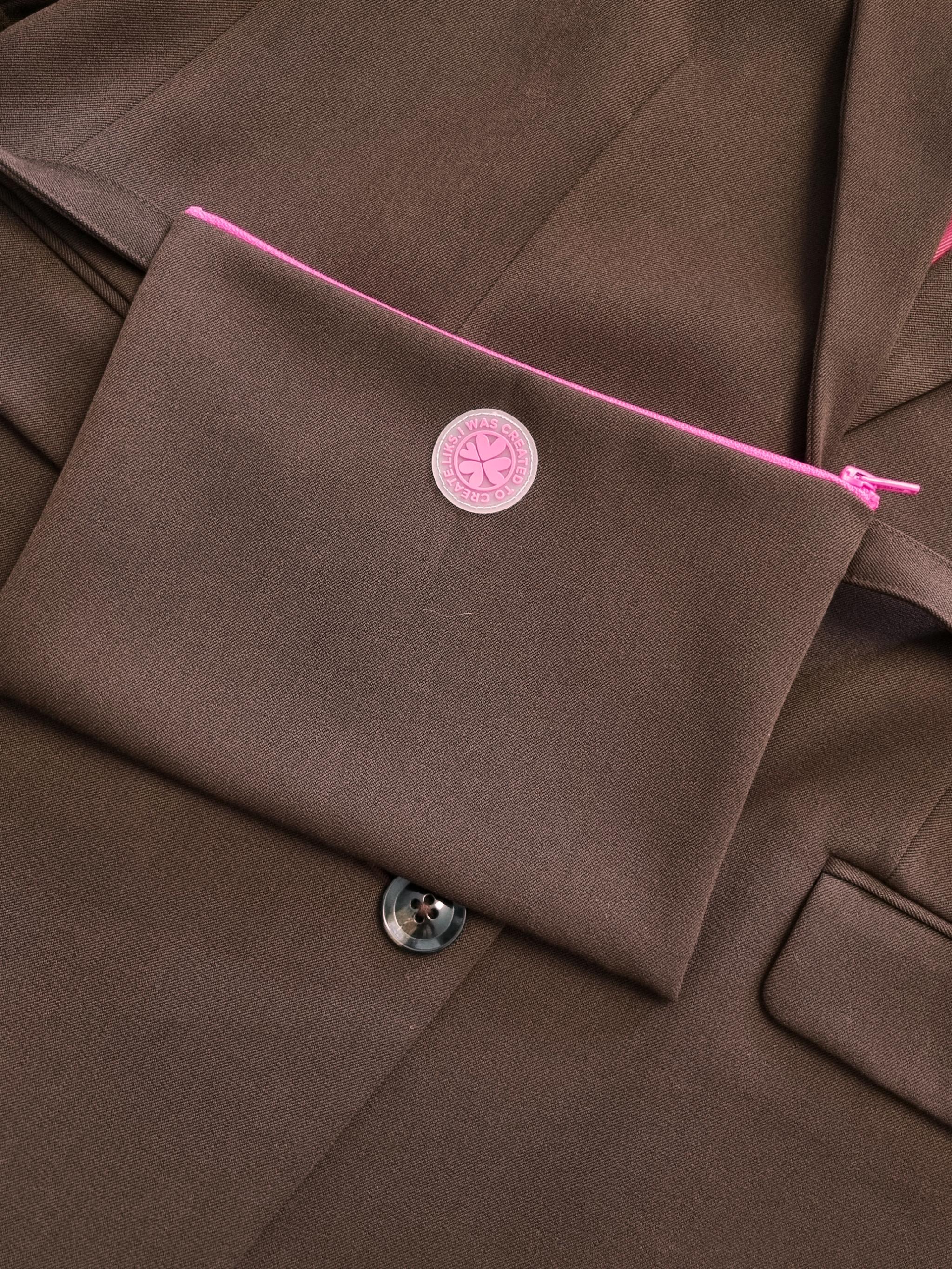 Damen Blazer mit Taschengürtel mit Applikation am Kragen - YunaC