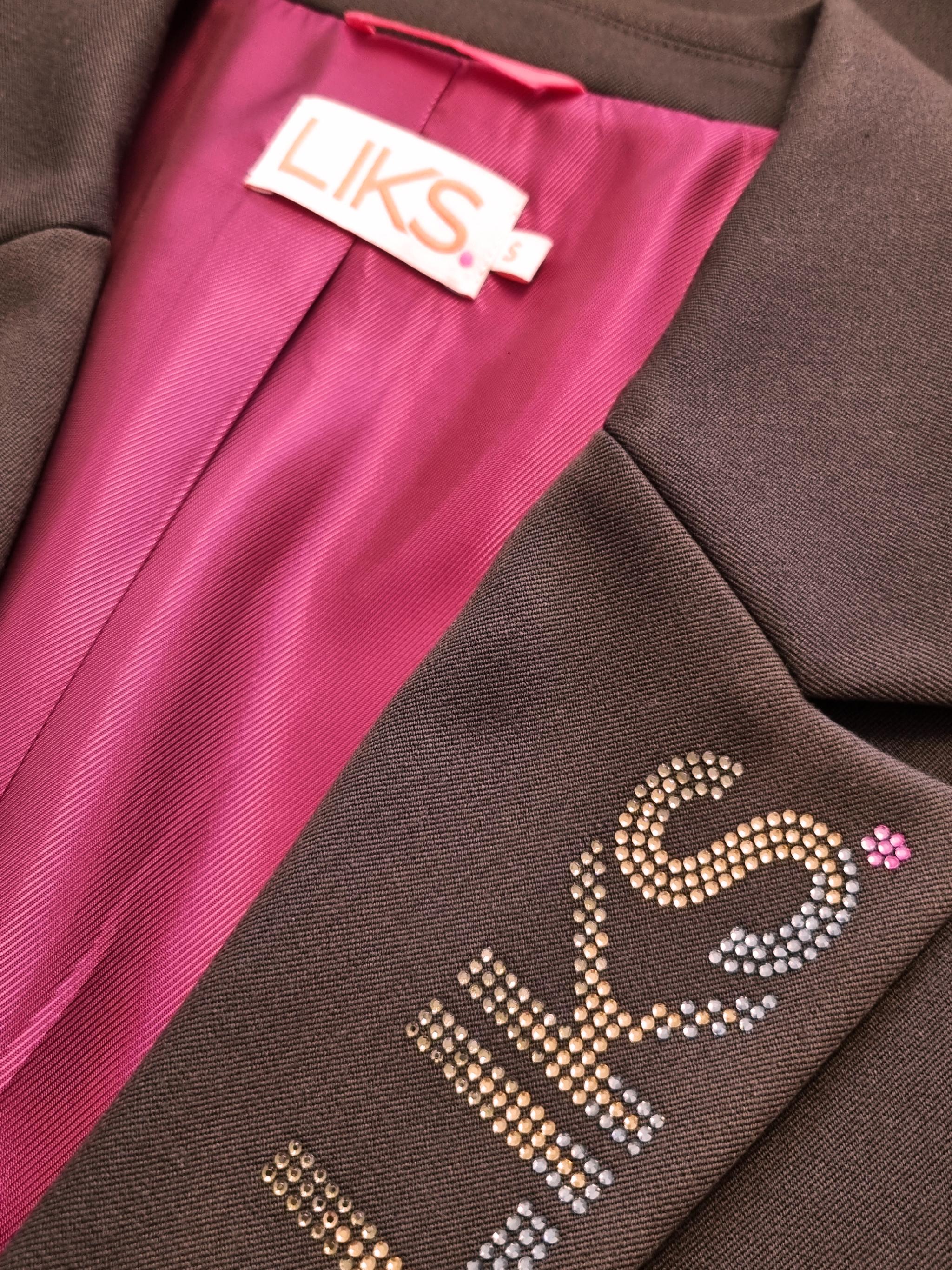 Damen Blazer mit Taschengürtel mit Applikation am Kragen - YunaC