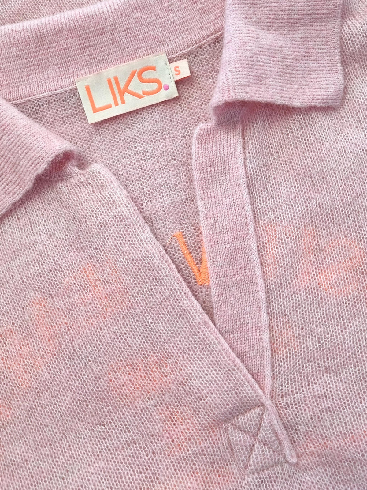Damen Strickpoloshirt mit Stickerei aus Mohair-Woll-Mischung - DeliaC