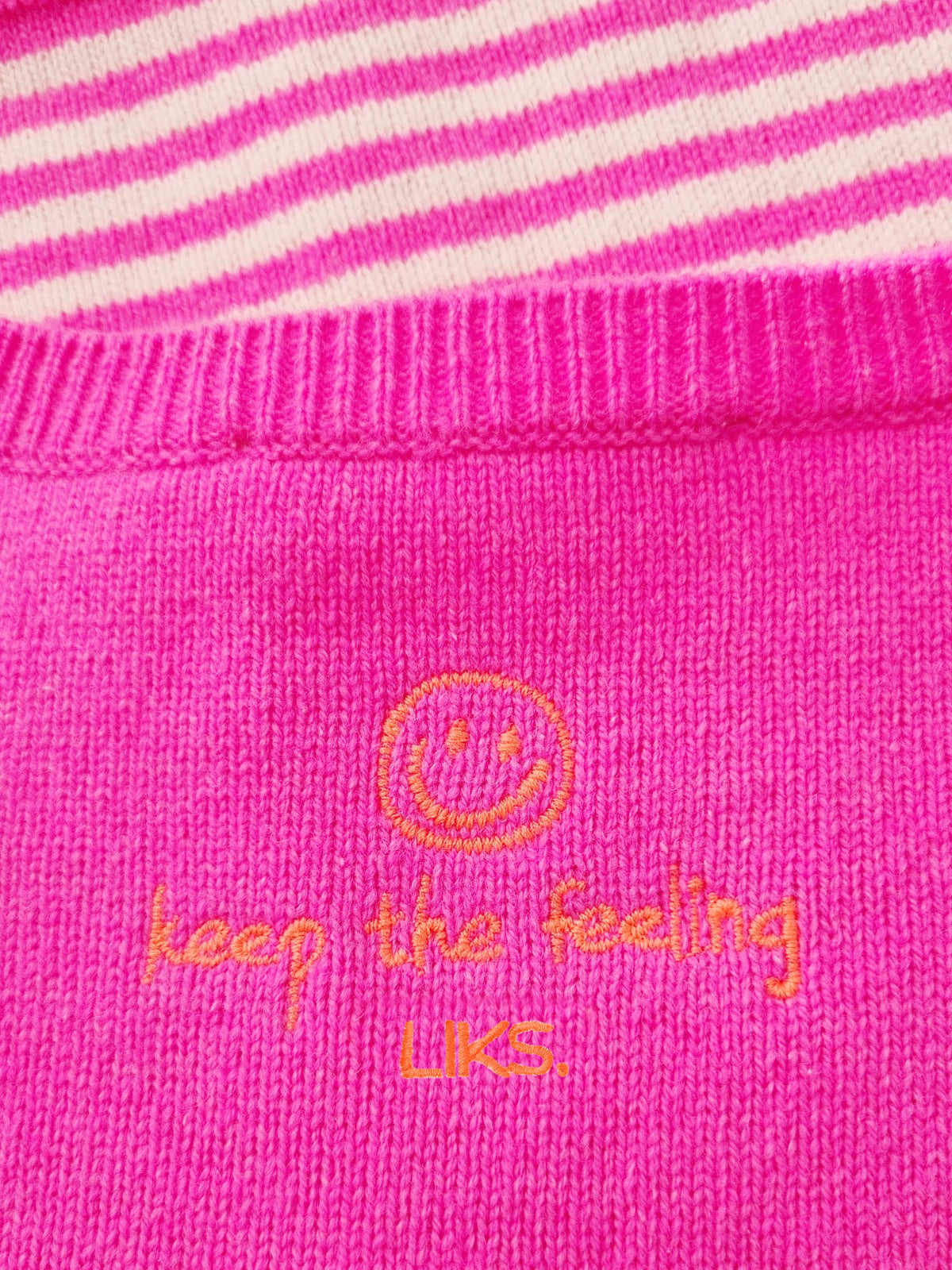 Women's striped knit sweater in organic cotton-wool blend - AmayaC