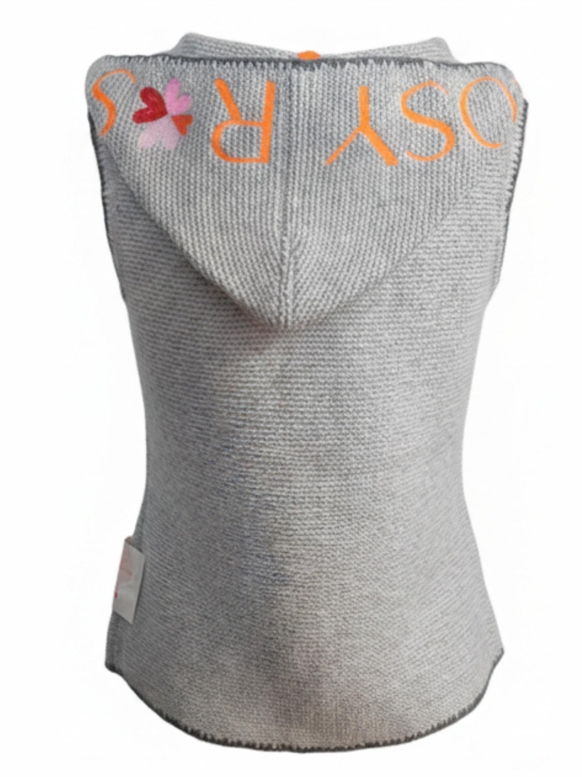 Strickweste mit Kapuze und Stickerei - TanjaC
