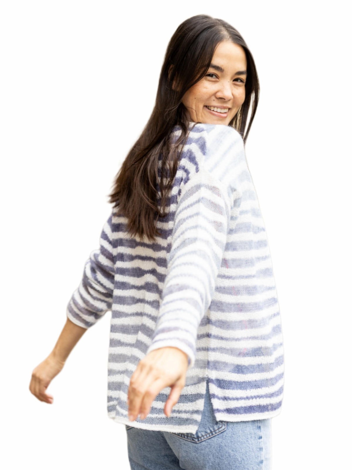 Oversized striped mohair-cotton blend cardigan - DeltaC