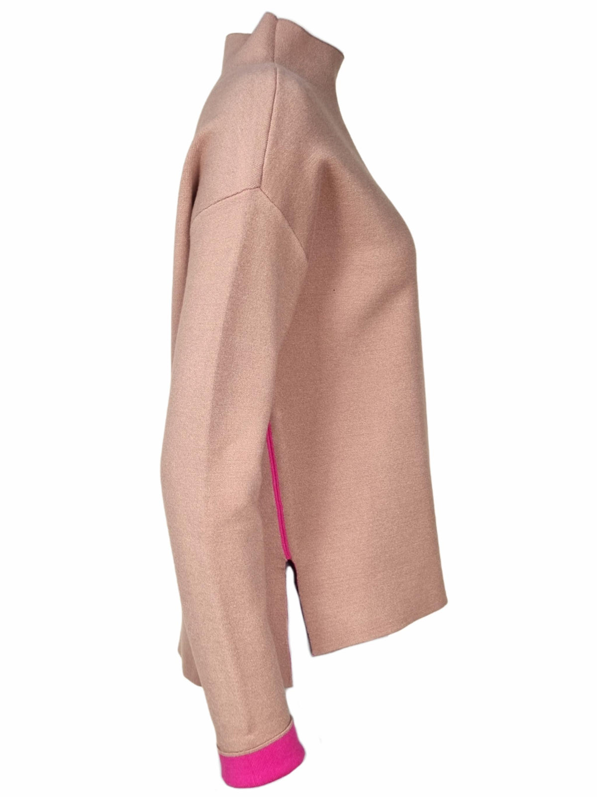 Damen Strickpullover mit Stehkragen & Schriftzug – BellC