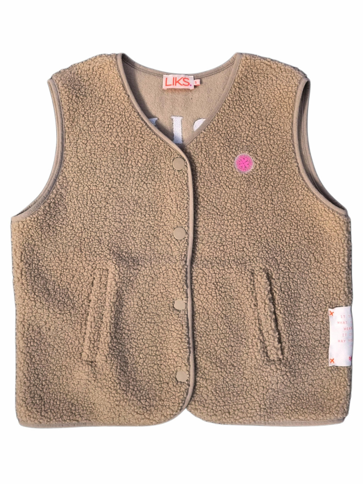Ladies' teddy gilet with tonal embroidery on the back - SusiC