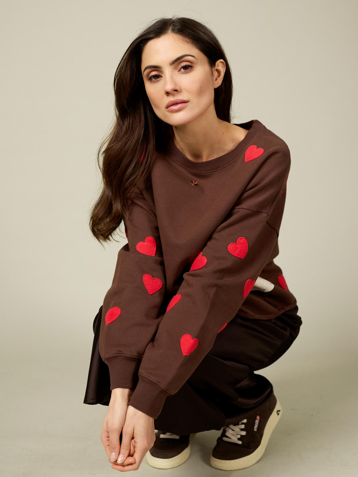 Damen Sweatshirt mit Herzpatches aus Organic Cotton - SummerC