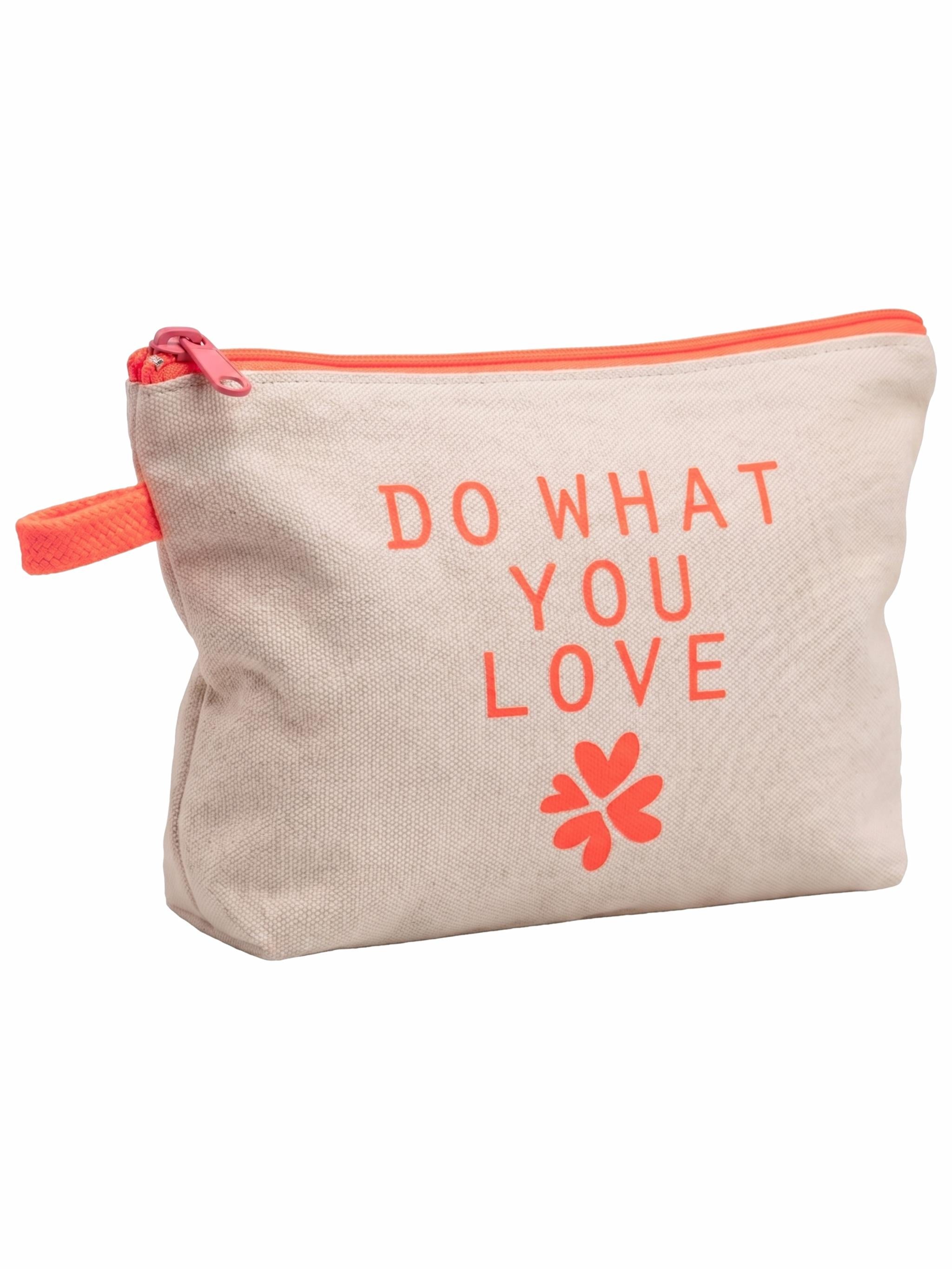 Canvas Kosmetiktasche mit Reißverschluss  Neon Pink & Neon Orange