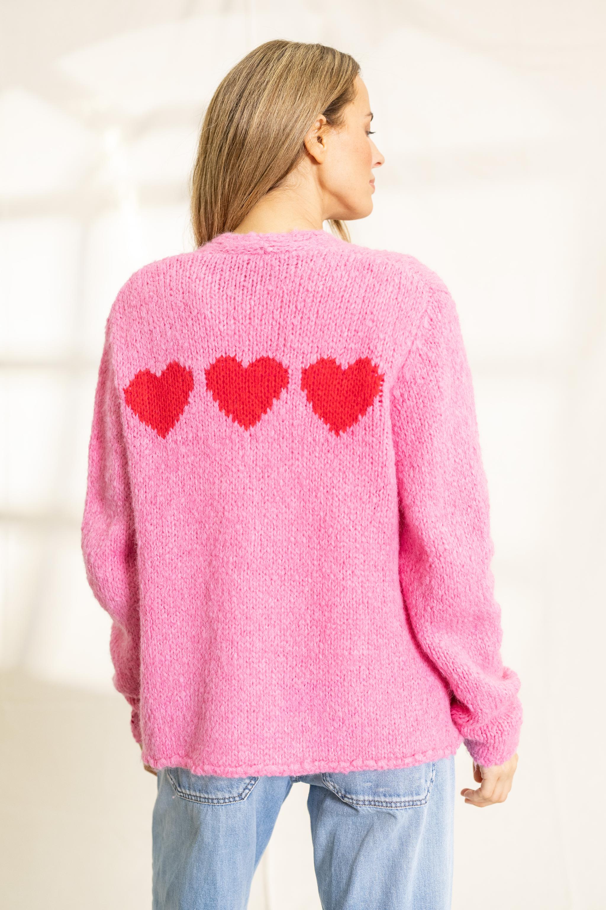 Strickjacke "drei Herzen" offen