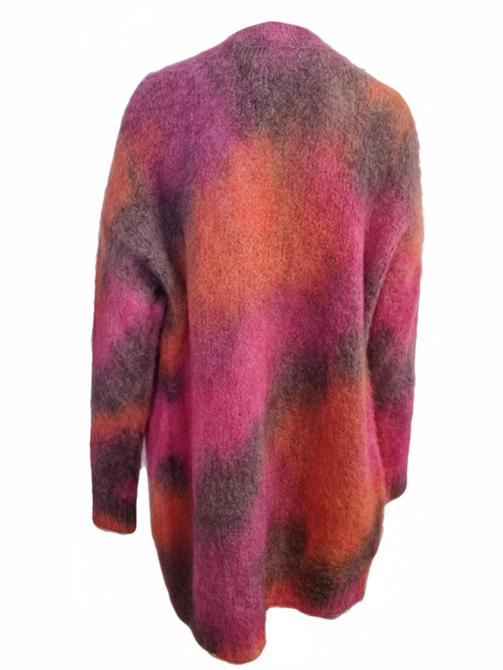 Cardigan long ouvert vaporisé