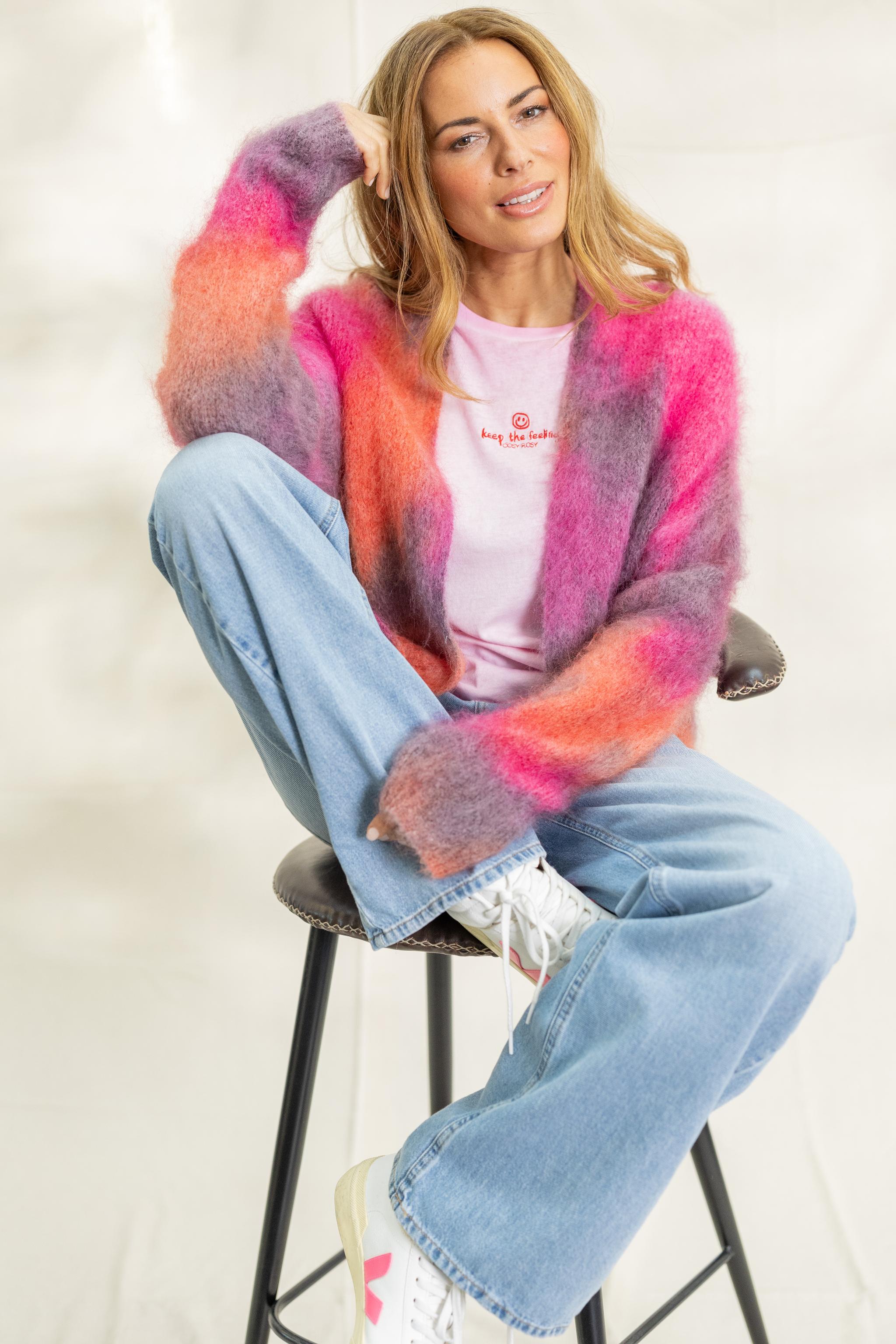 Strickjacke "Autumn" offen kurz gesprüht