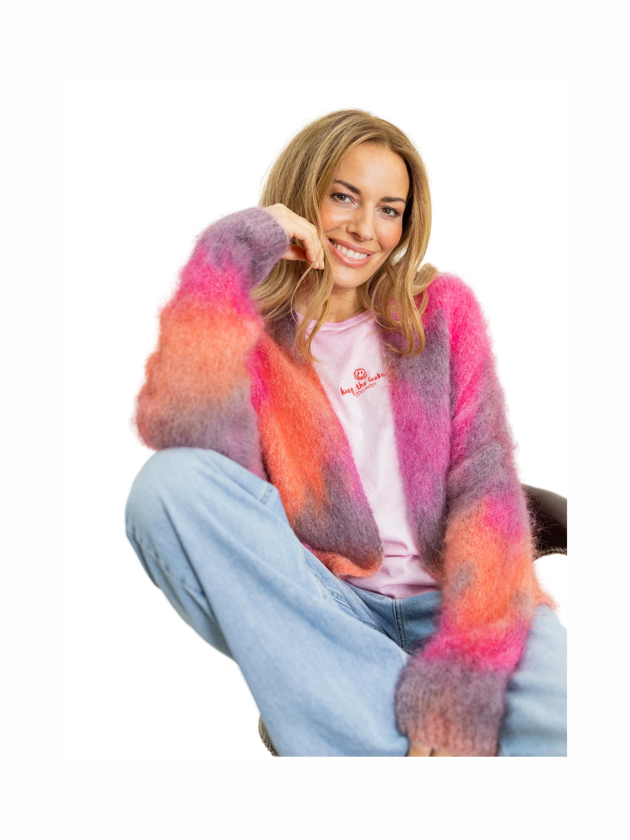 Cardigan "Autumn" open, short sprayed