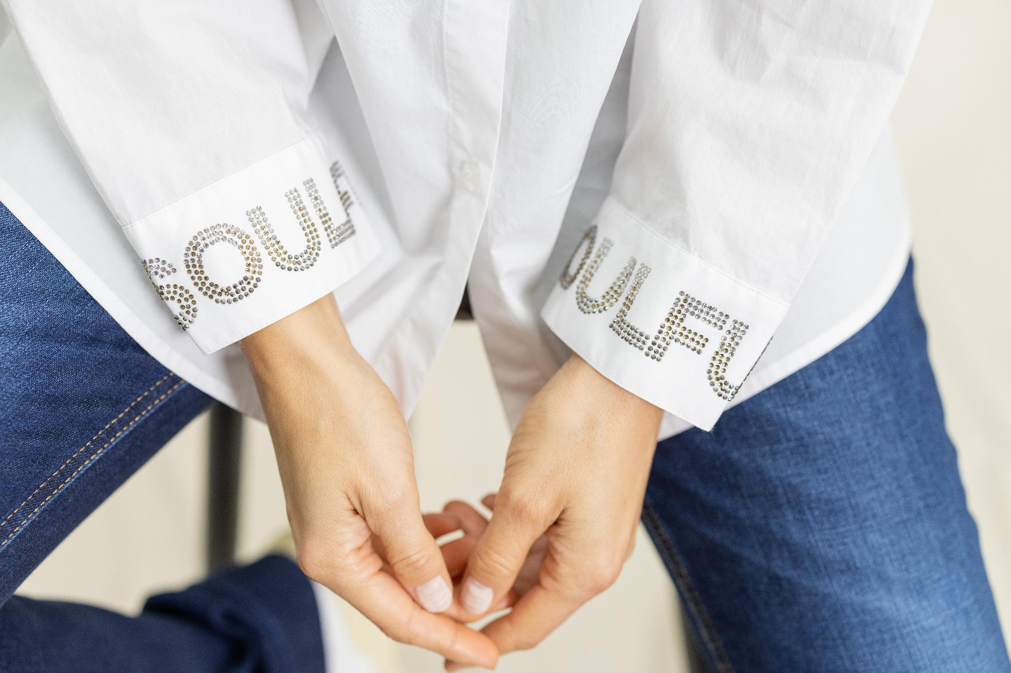 Bluse mit Glitzer Ärmel Soulful