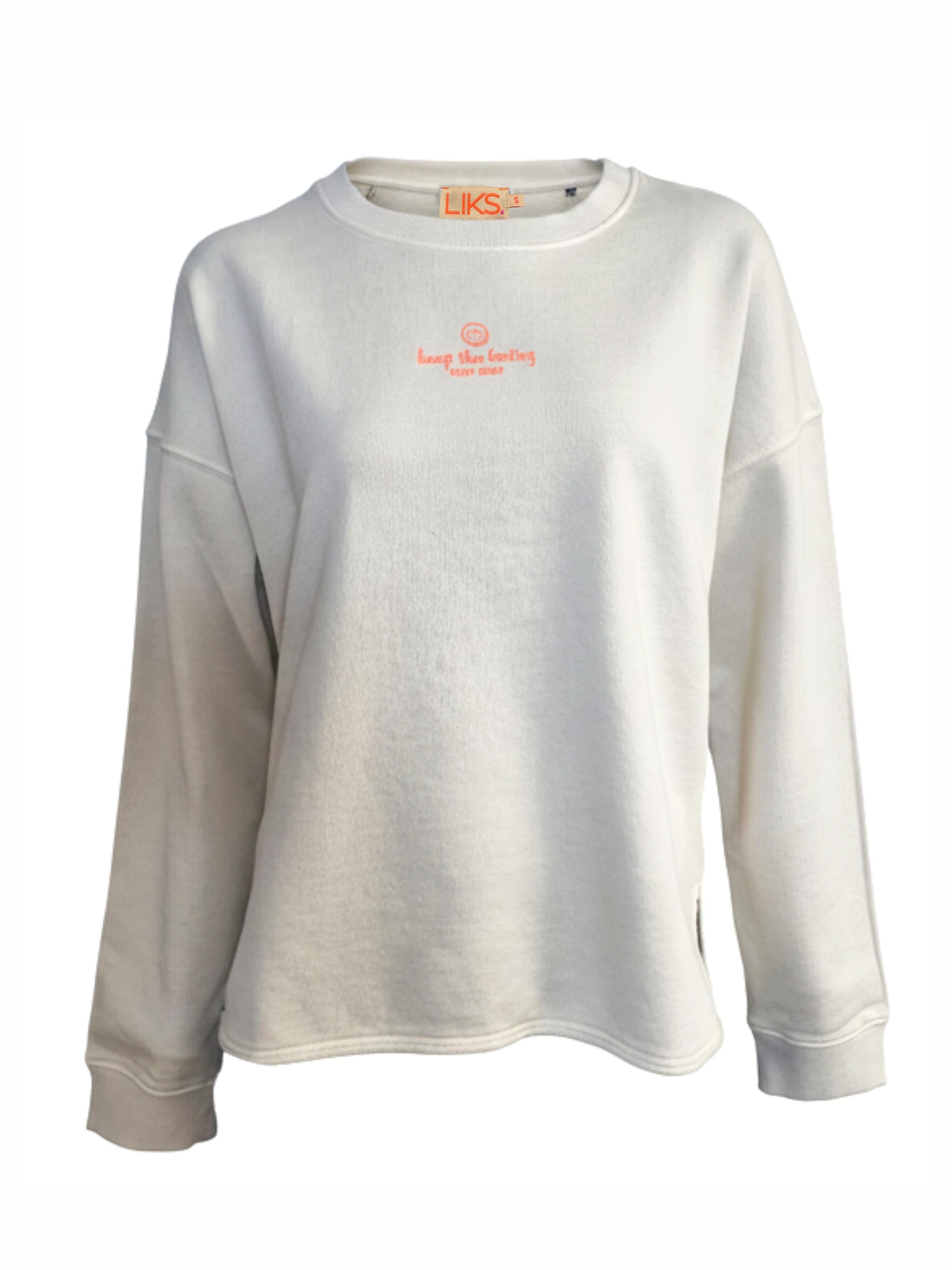 Sweatshirt mit Stickerei Keep the Feeling Bio Baumwolle - SelinaC