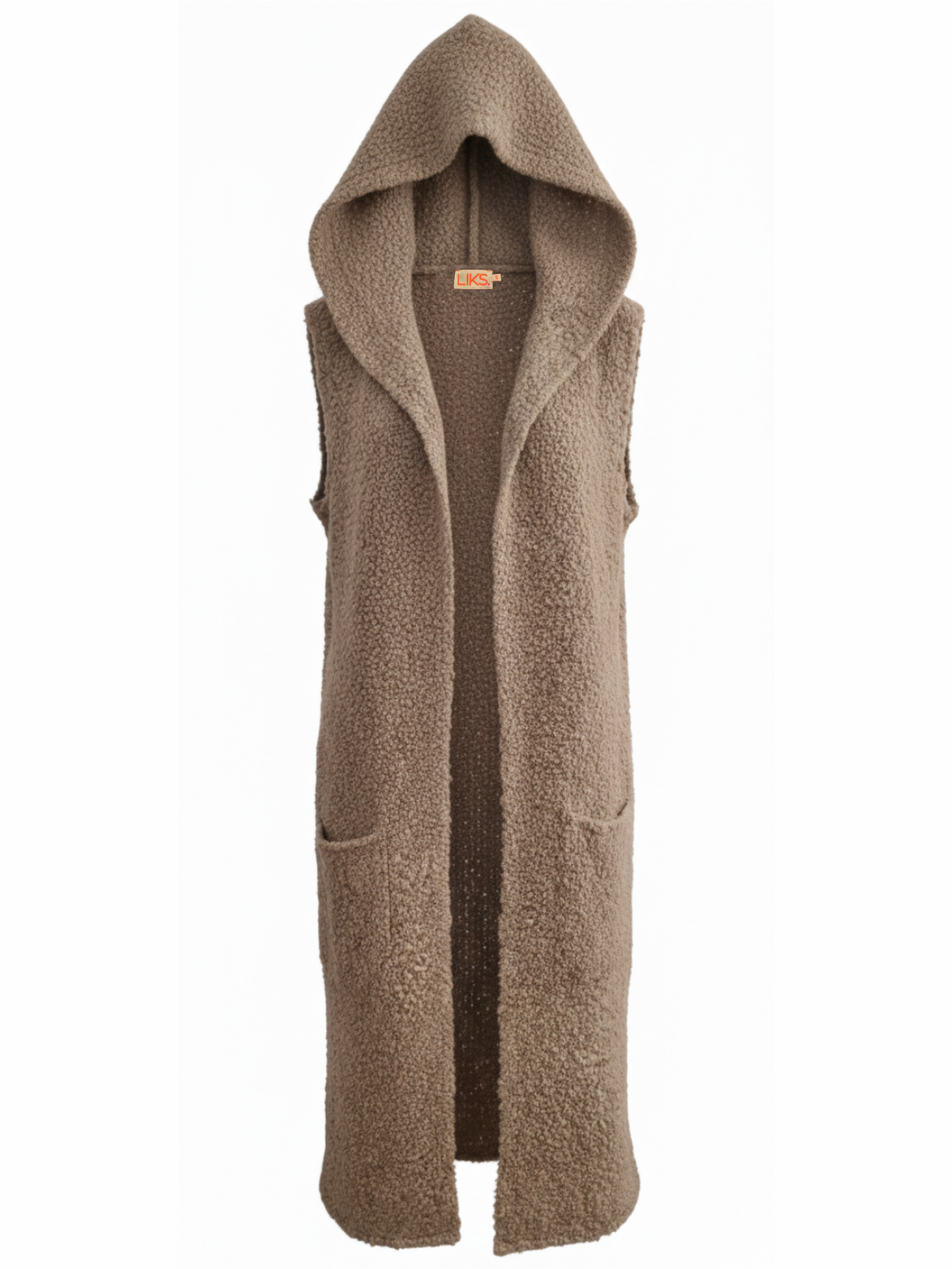 Weste Teddy mit Kapuze "keep the feeling"