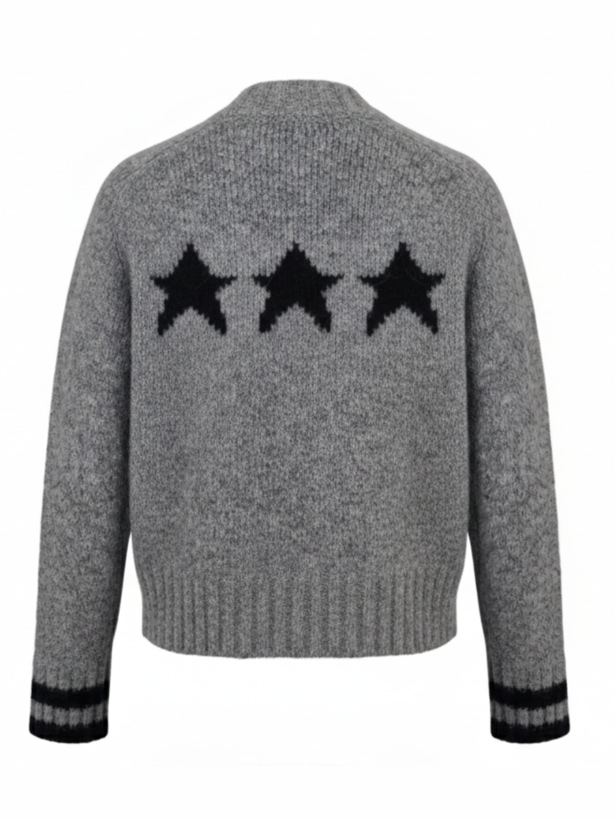 Damenstrickjacke mit Reißverschluss und Sternmotiv  - AlisaC