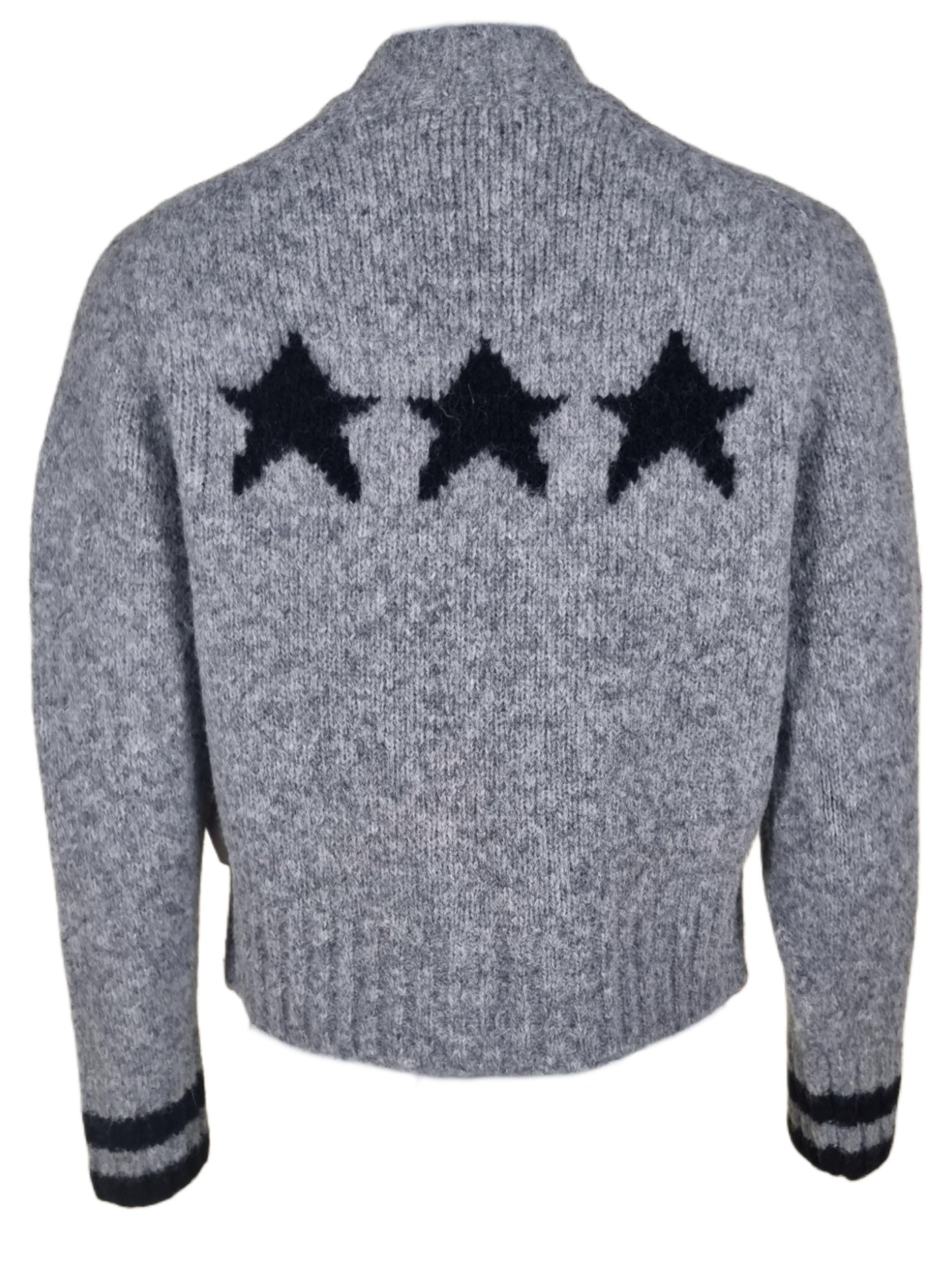 Damenstrickjacke mit Reißverschluss und Sternmotiv  - AlisaC