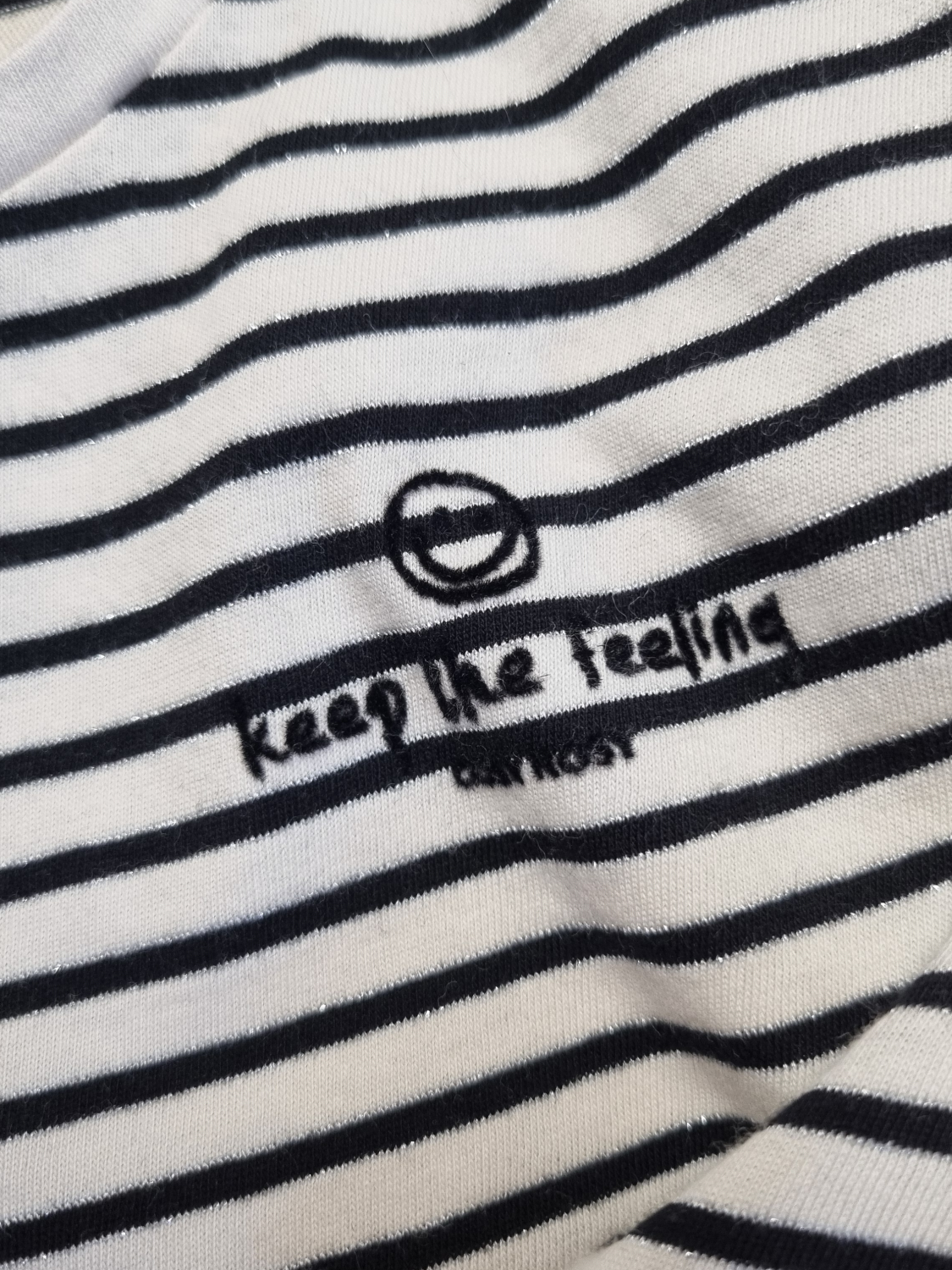 Shirt langarm mit dezenten Glitzer Streifen