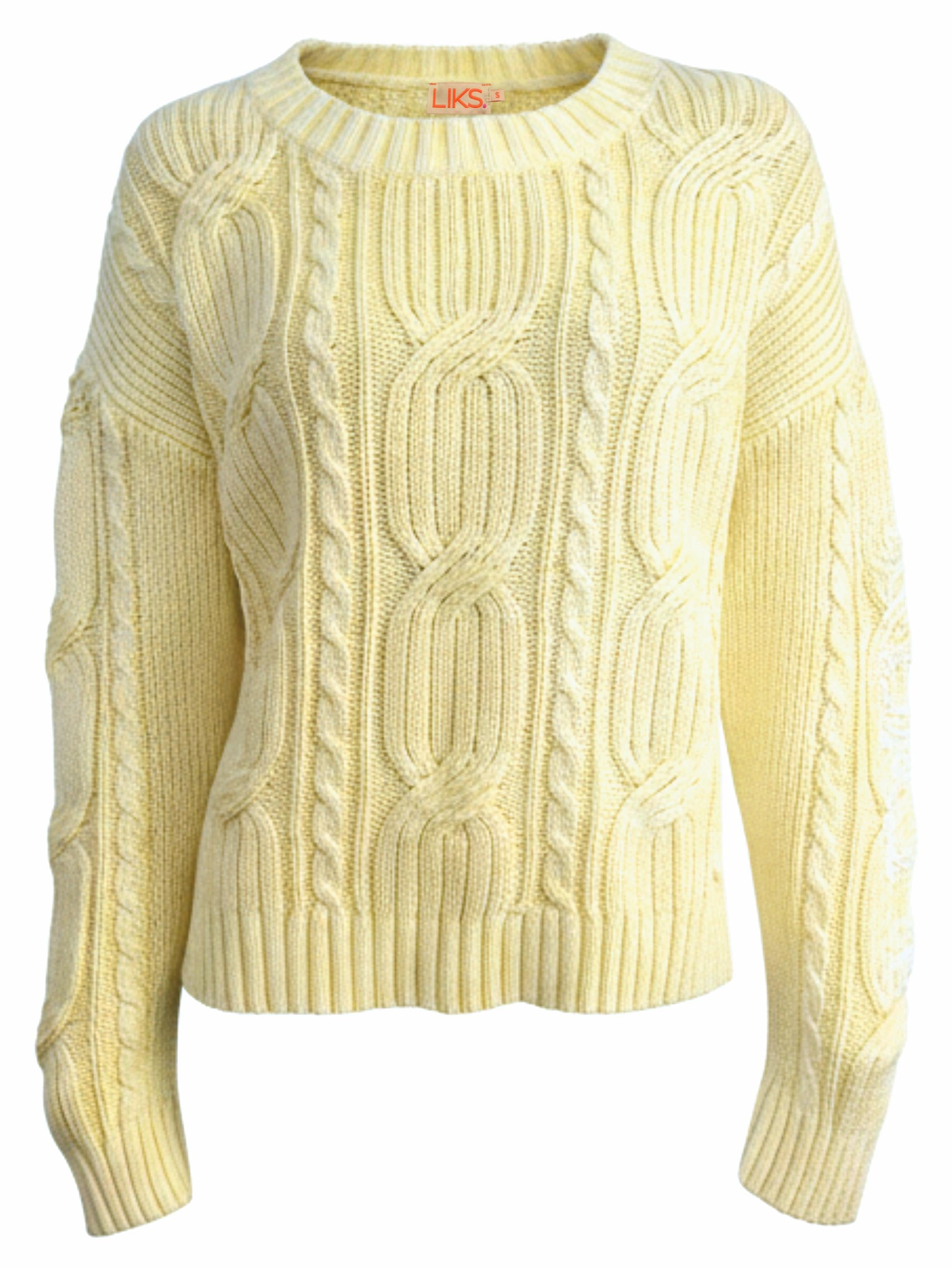 Pullover Zopfmuster aus Baumwolle