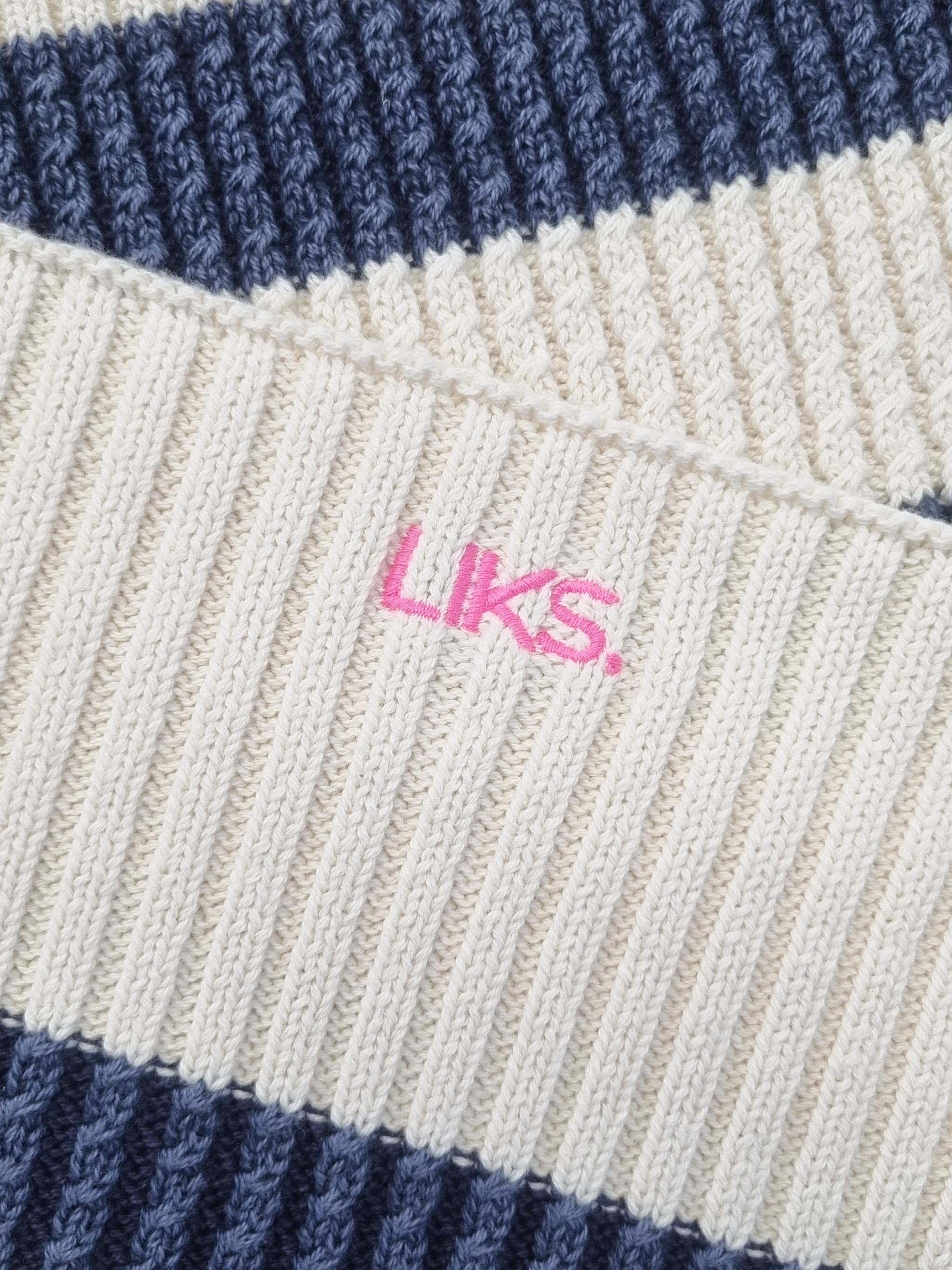 Damen Strickpullover Zopfmuster in blockstreifen aus Baumwolle - DianaC