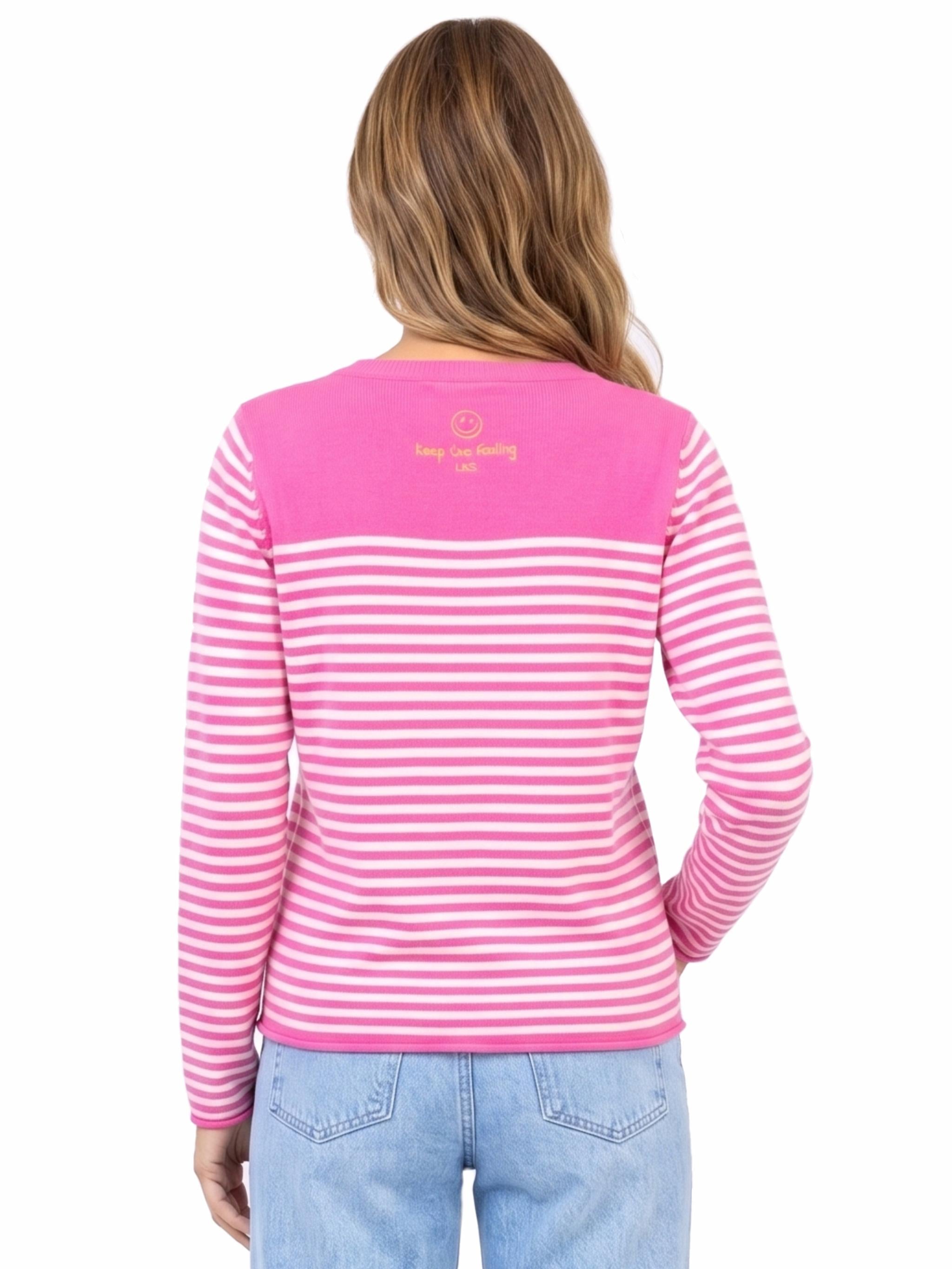 Damen Strickpullover gestreift aus Organic Cotton-Woll-Mischung - AmayaC
