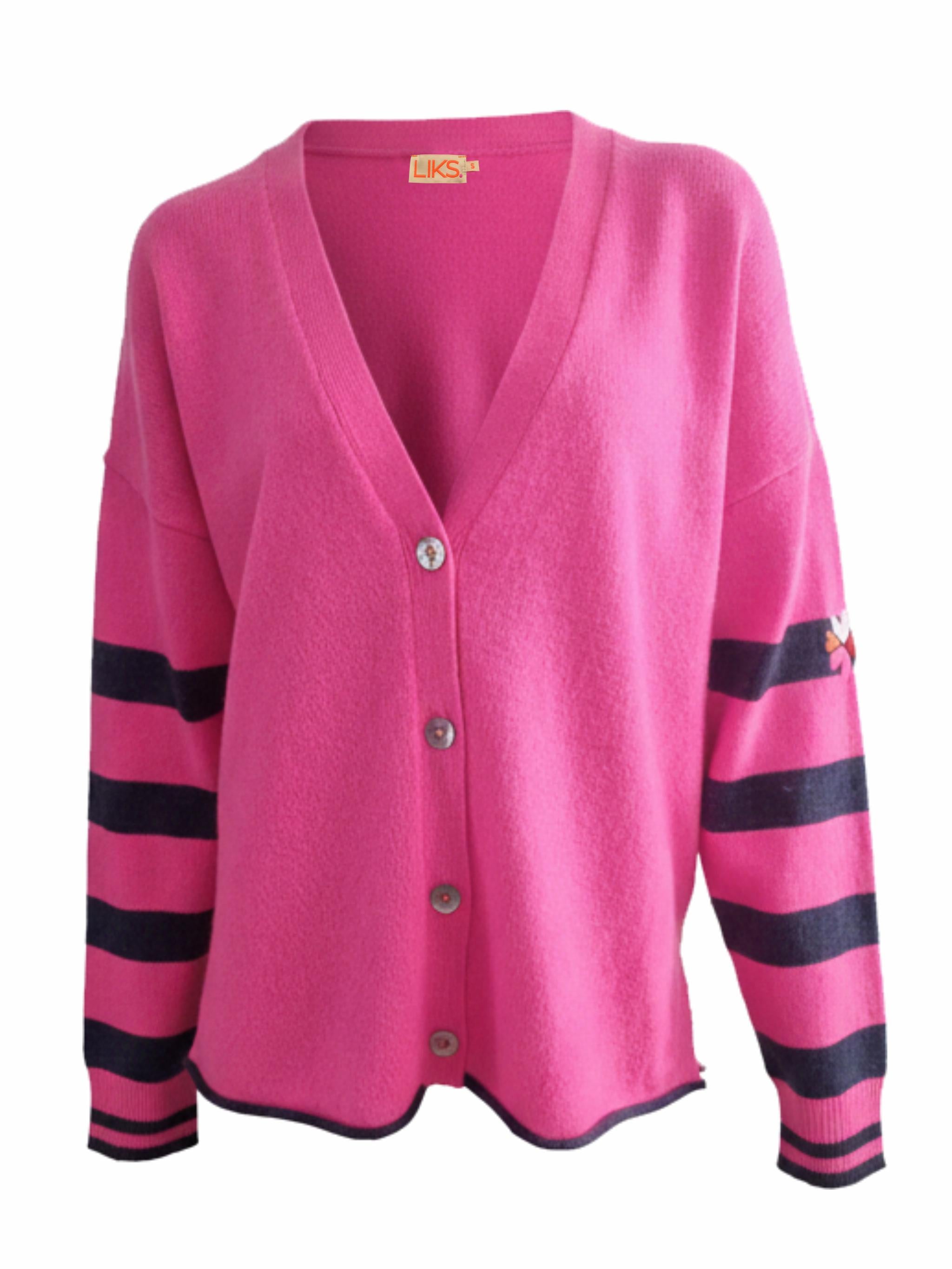 Cardigan with embroidered sun
