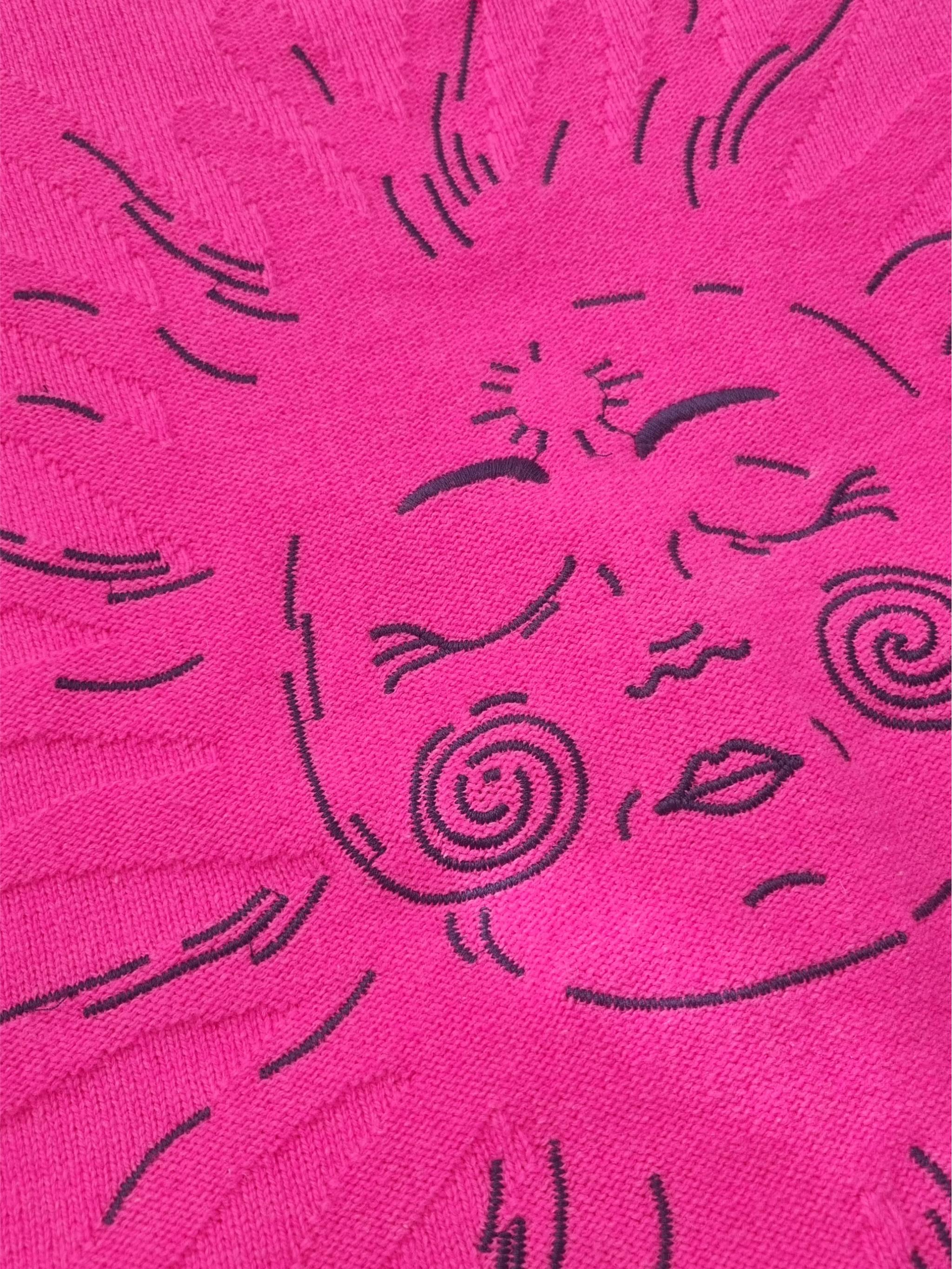 Cardigan with embroidered sun