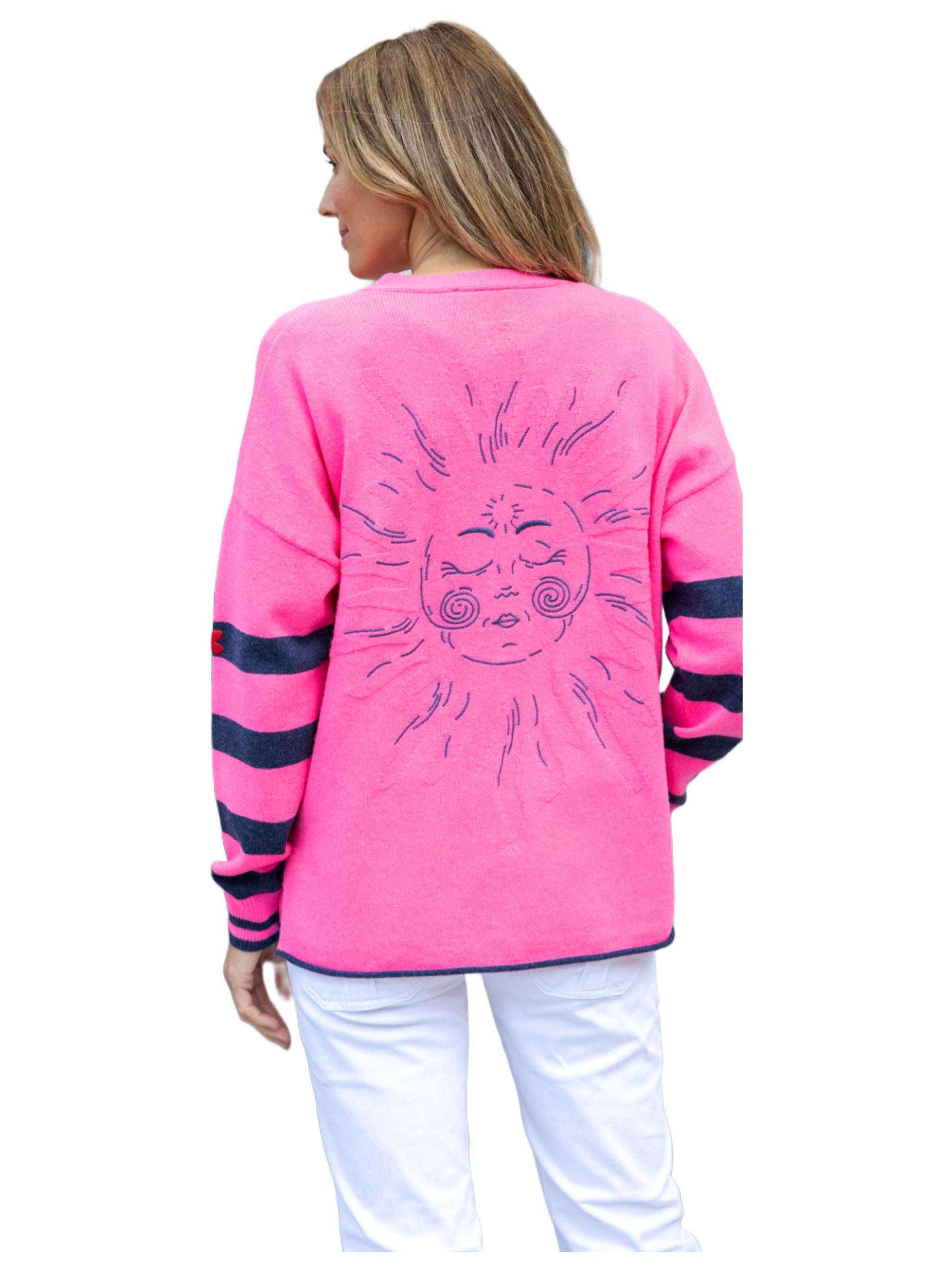 Cardigan with embroidered sun