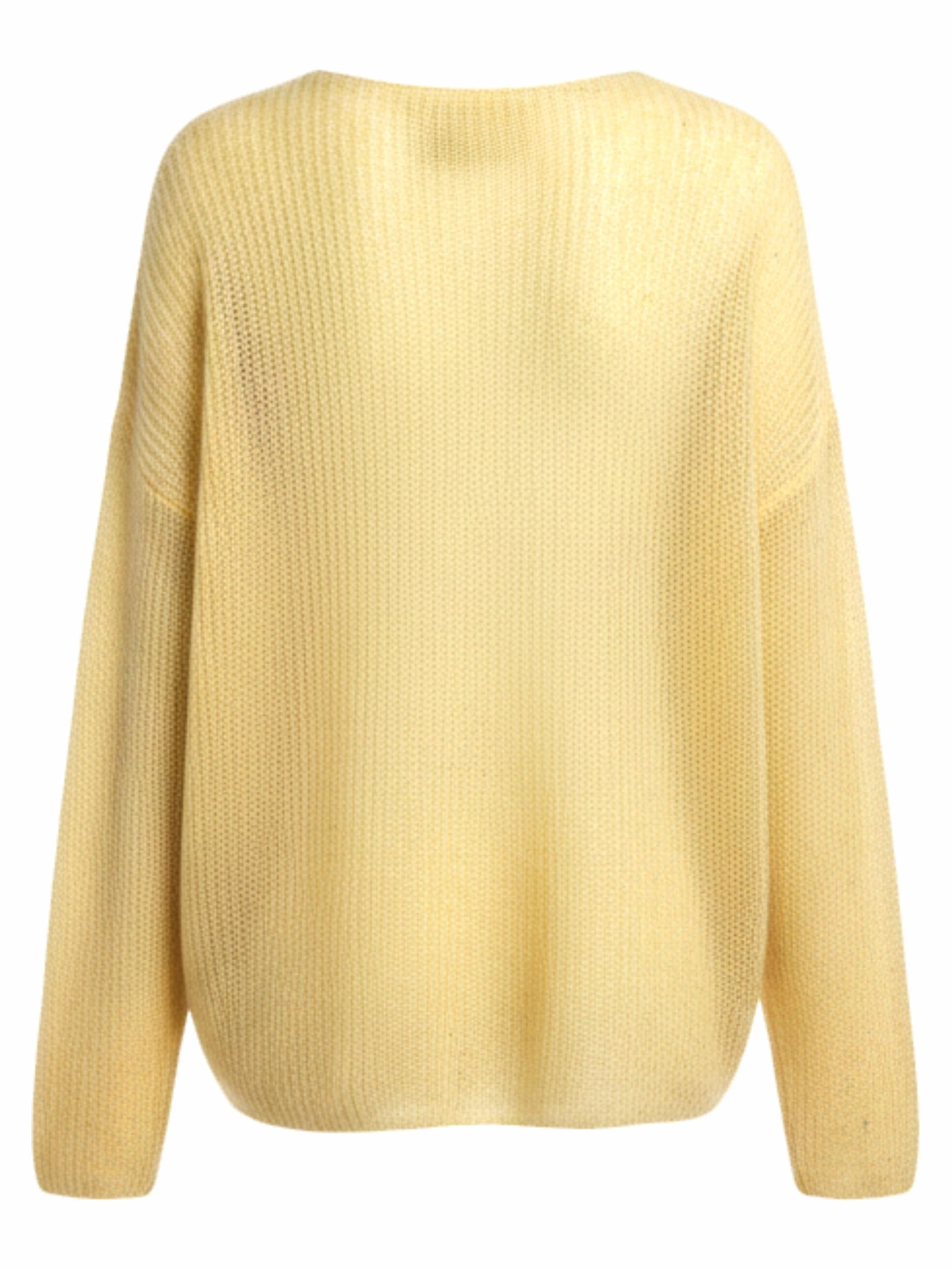 Leichter Strickpullover mit Herzblume