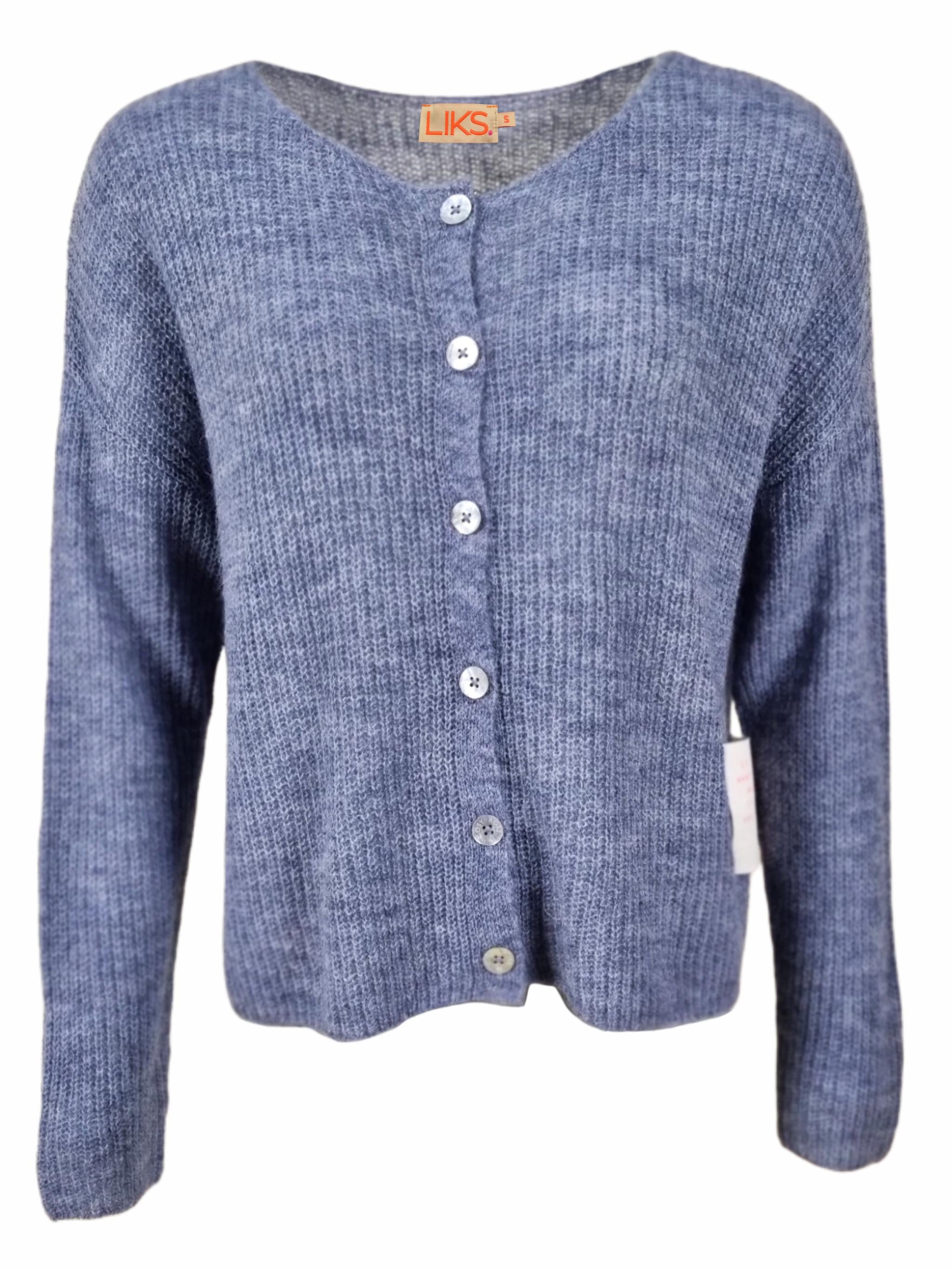 Damen Strickjacke leichte Rippe aus Alpaka-Woll-Mischung - BiancaC