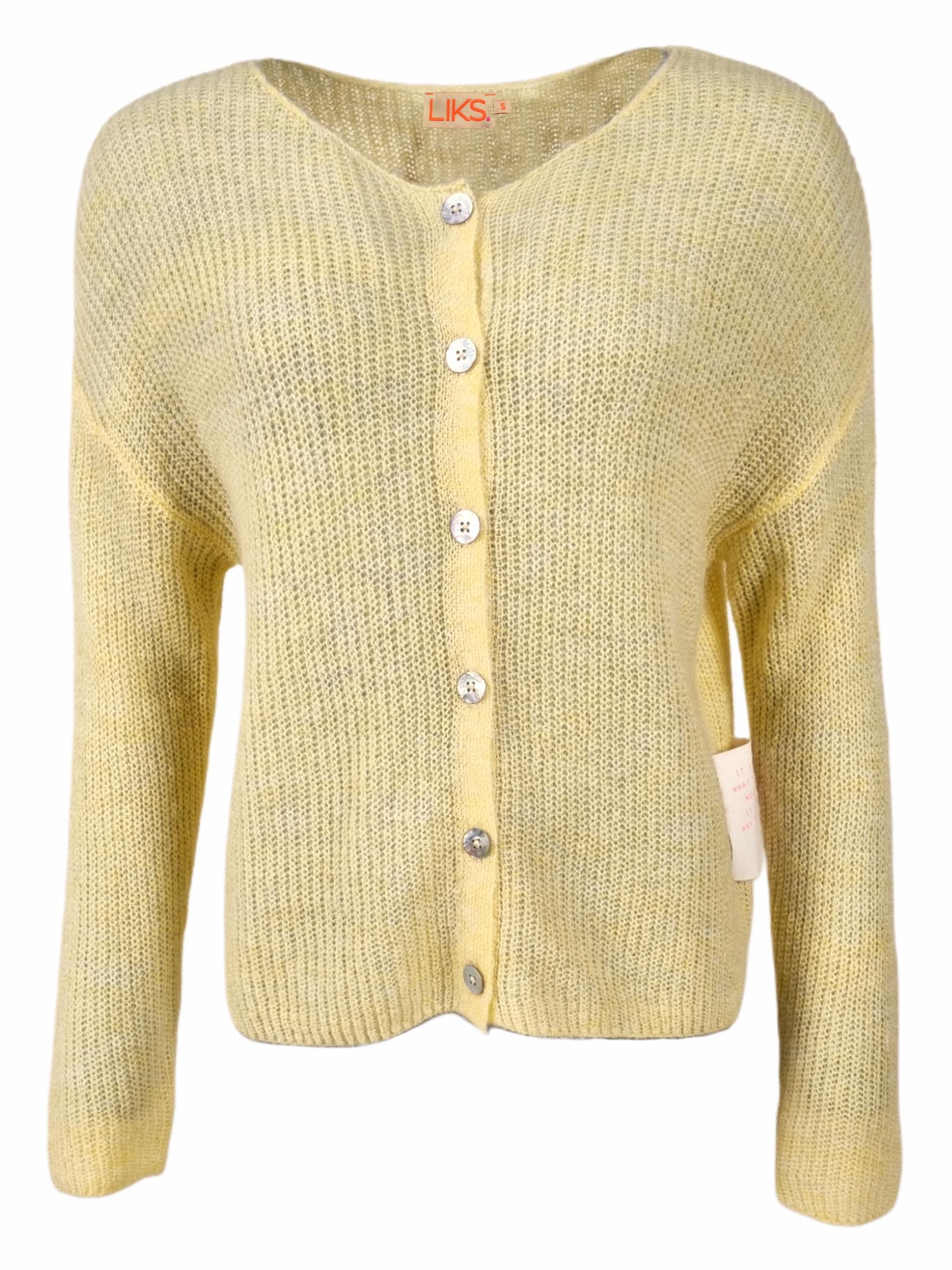 Damen Strickjacke leichte Rippe aus Alpaka-Woll-Mischung - BiancaC