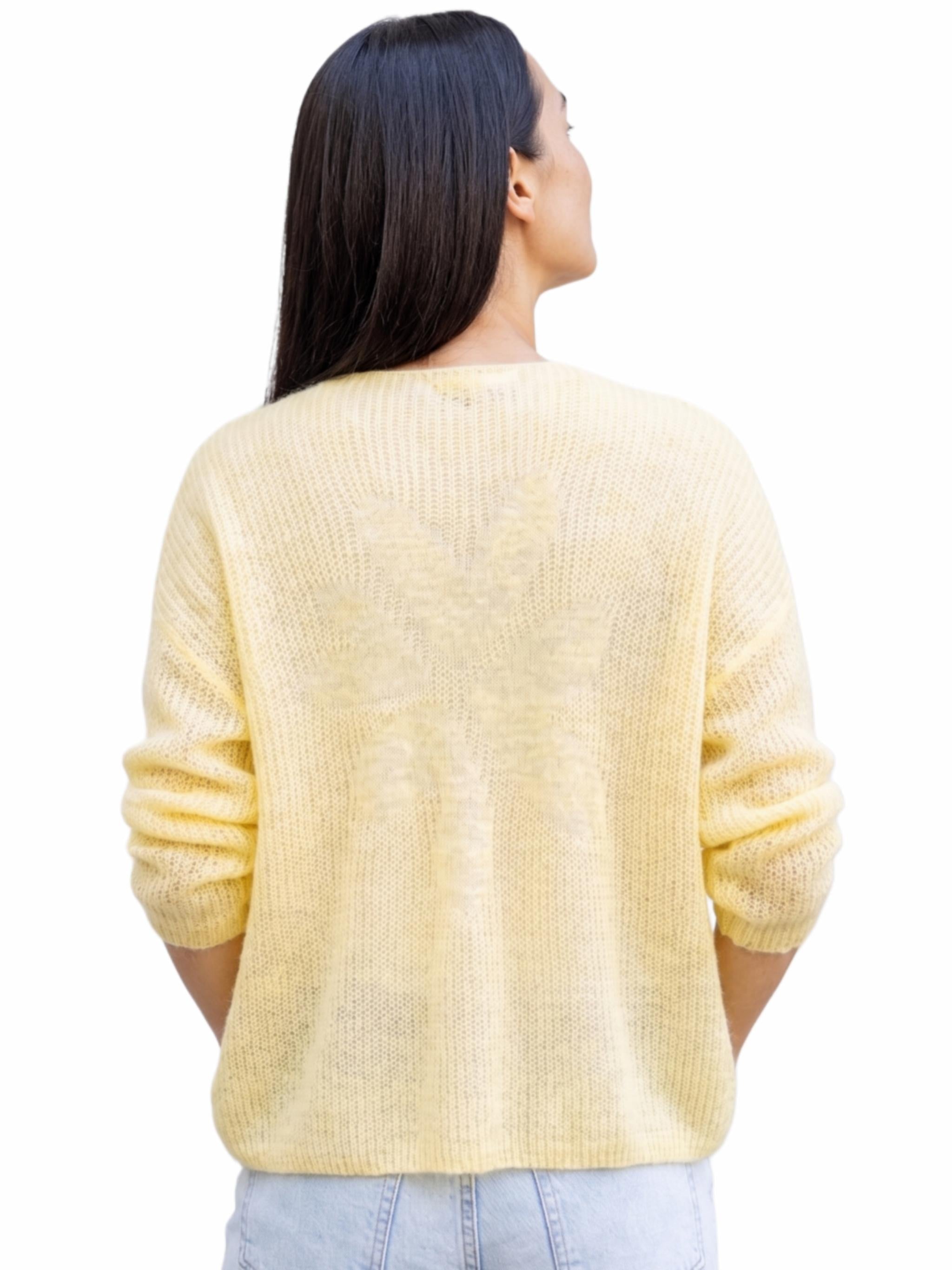 Damen Strickjacke leichte Rippe aus Alpaka-Woll-Mischung - BiancaC