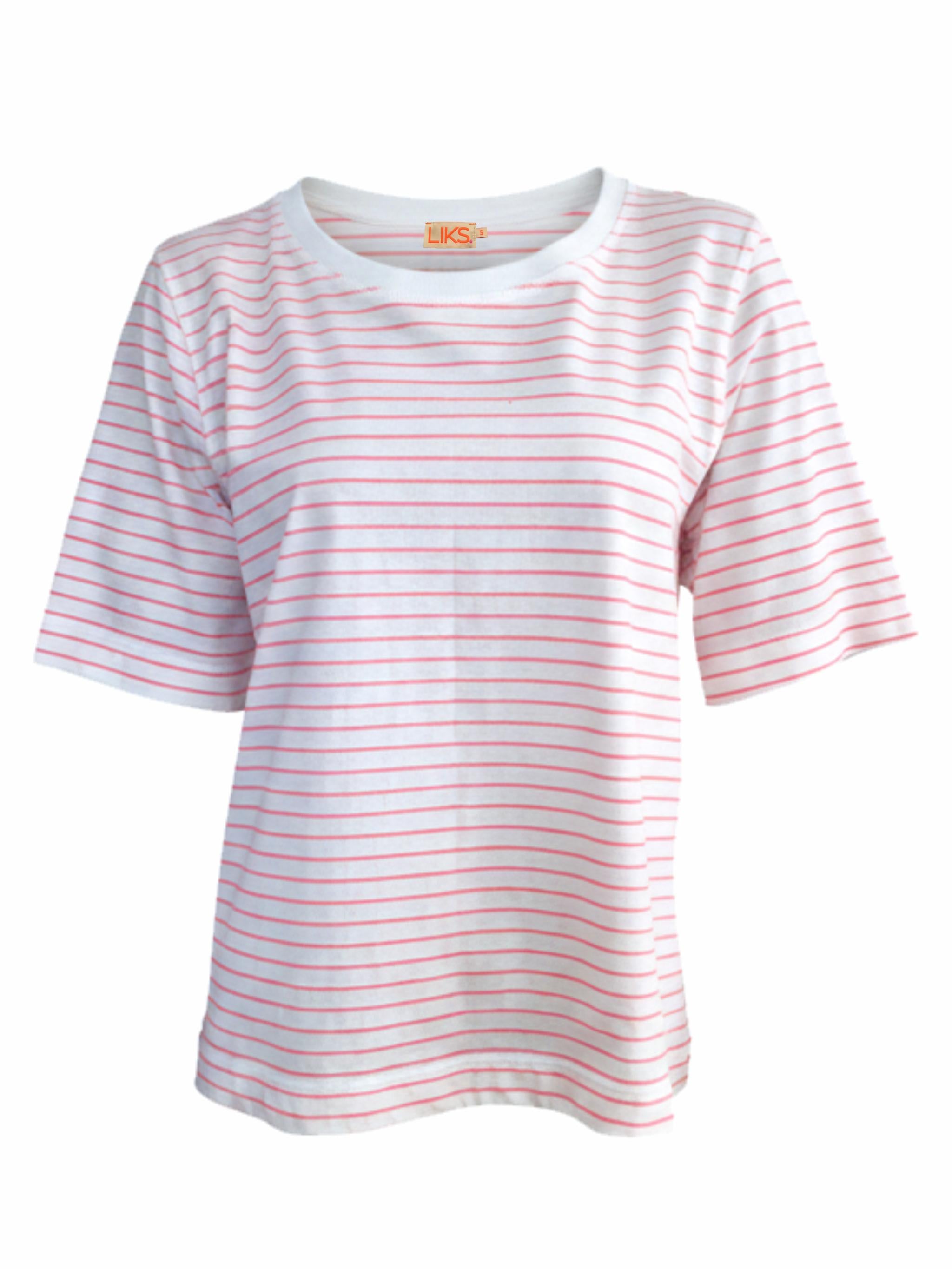 Damen Tshirt gestreift mit Stickerei aus Organic Cotton - PinaC