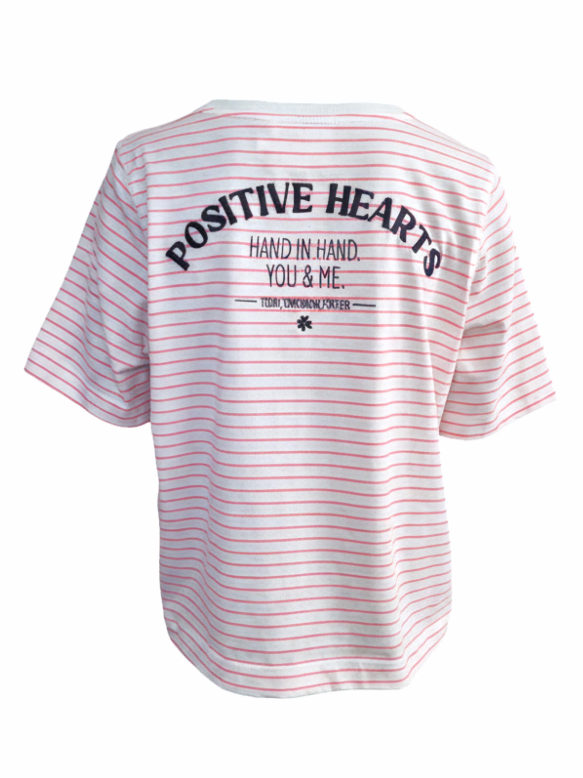 Damen Tshirt gestreift mit Stickerei aus Organic Cotton - PinaC