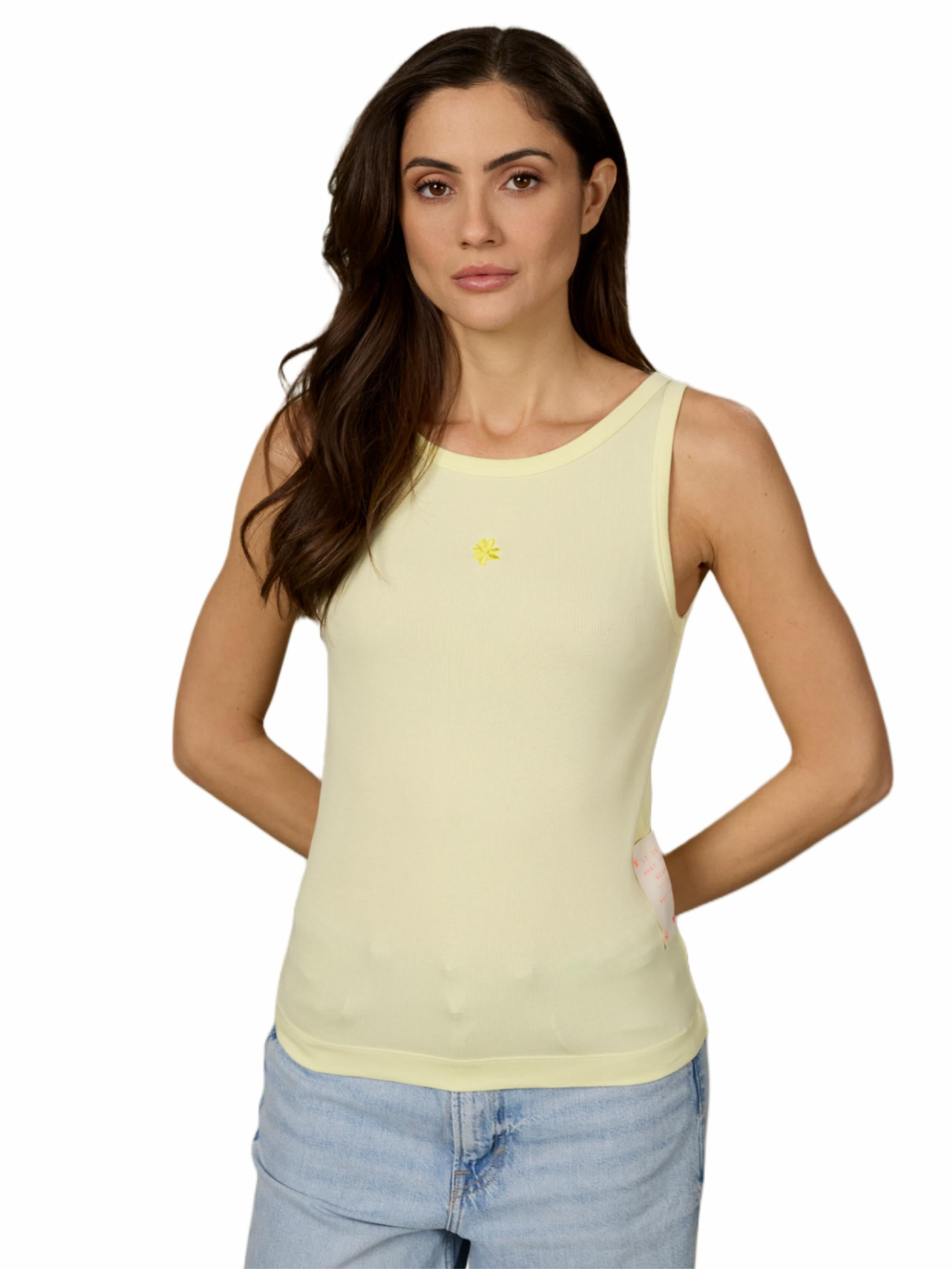 Top with embroidery made of soft material quality