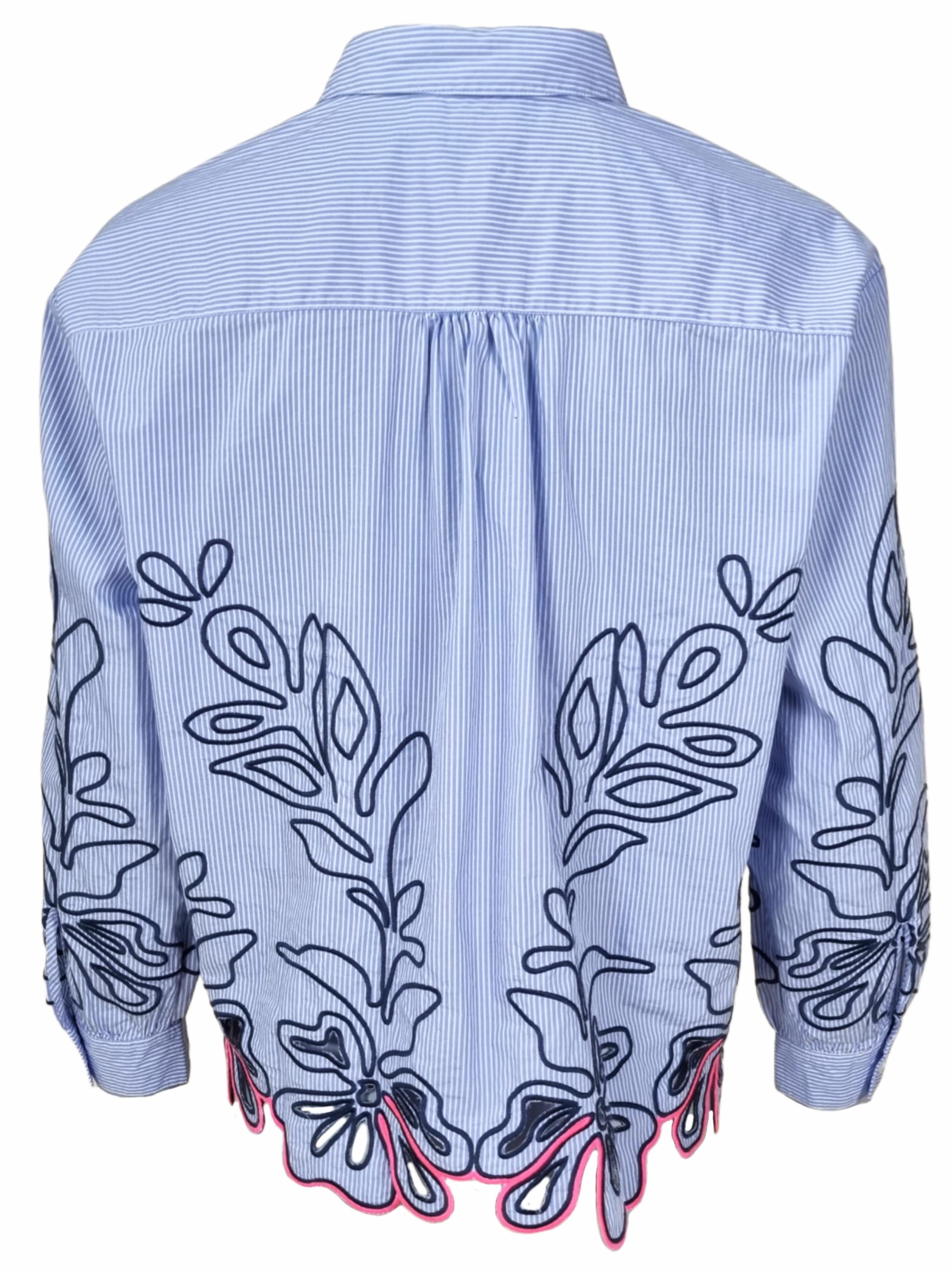 Damen Bluse mit floraler Stickerei aus Baumwolle - GraceC