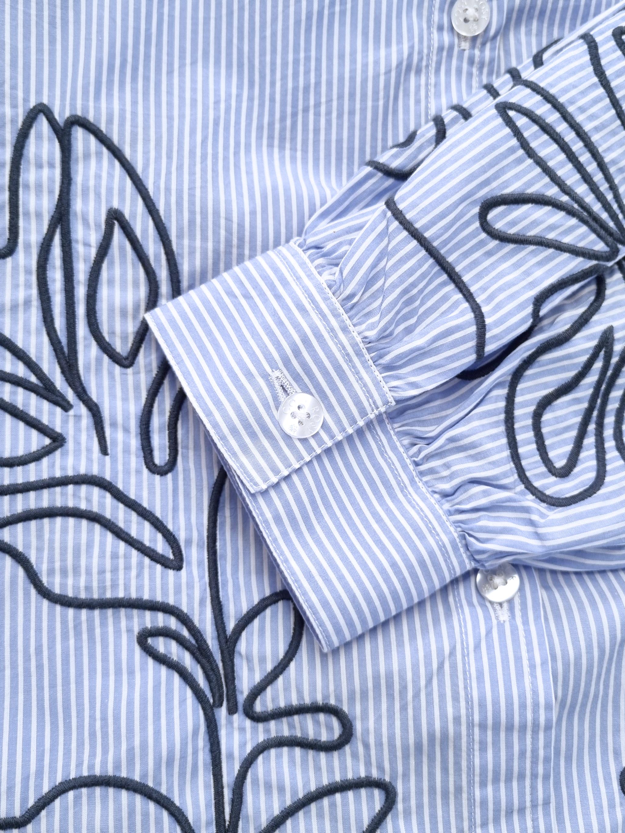 Damen Bluse mit floraler Stickerei aus Baumwolle - GraceC