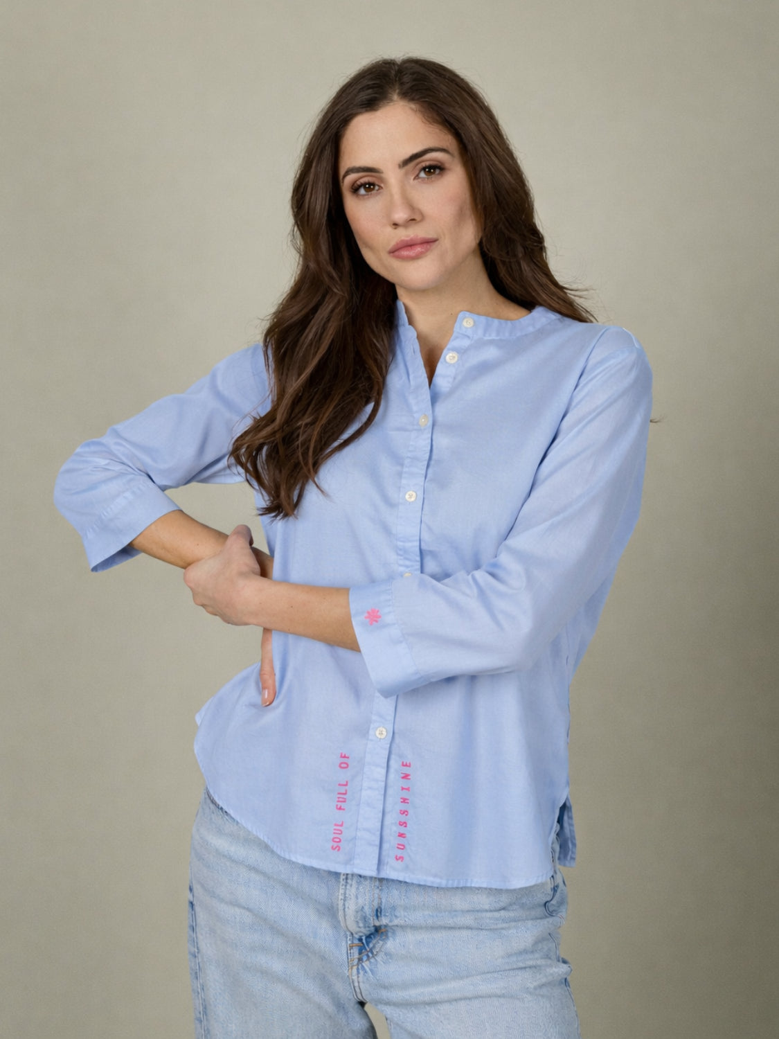 Damen Bluse mit Stickerei aus Baumwolle - GoldieC
