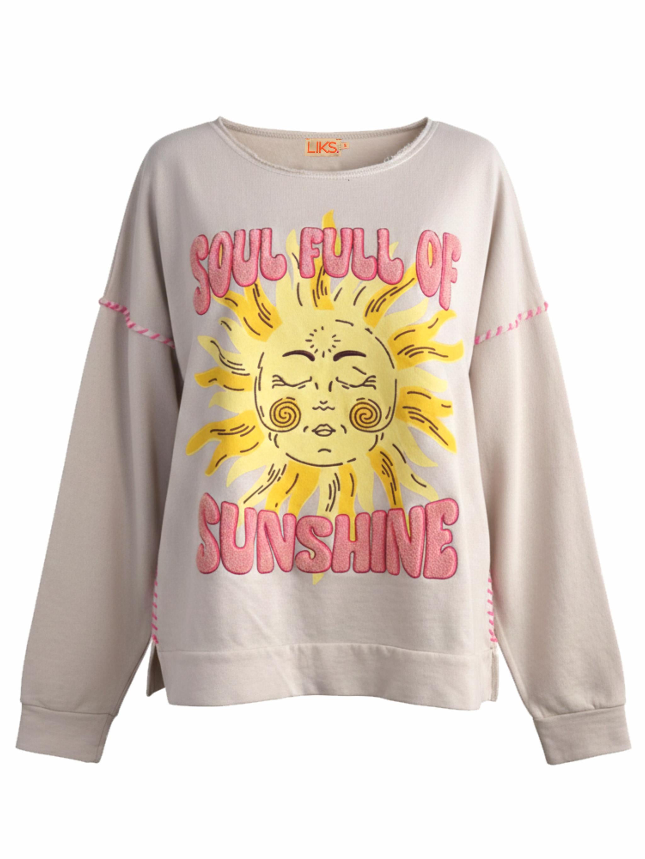 Damen Sweatshirt mit Frottee Applikation "Sunshine" - SallyC
