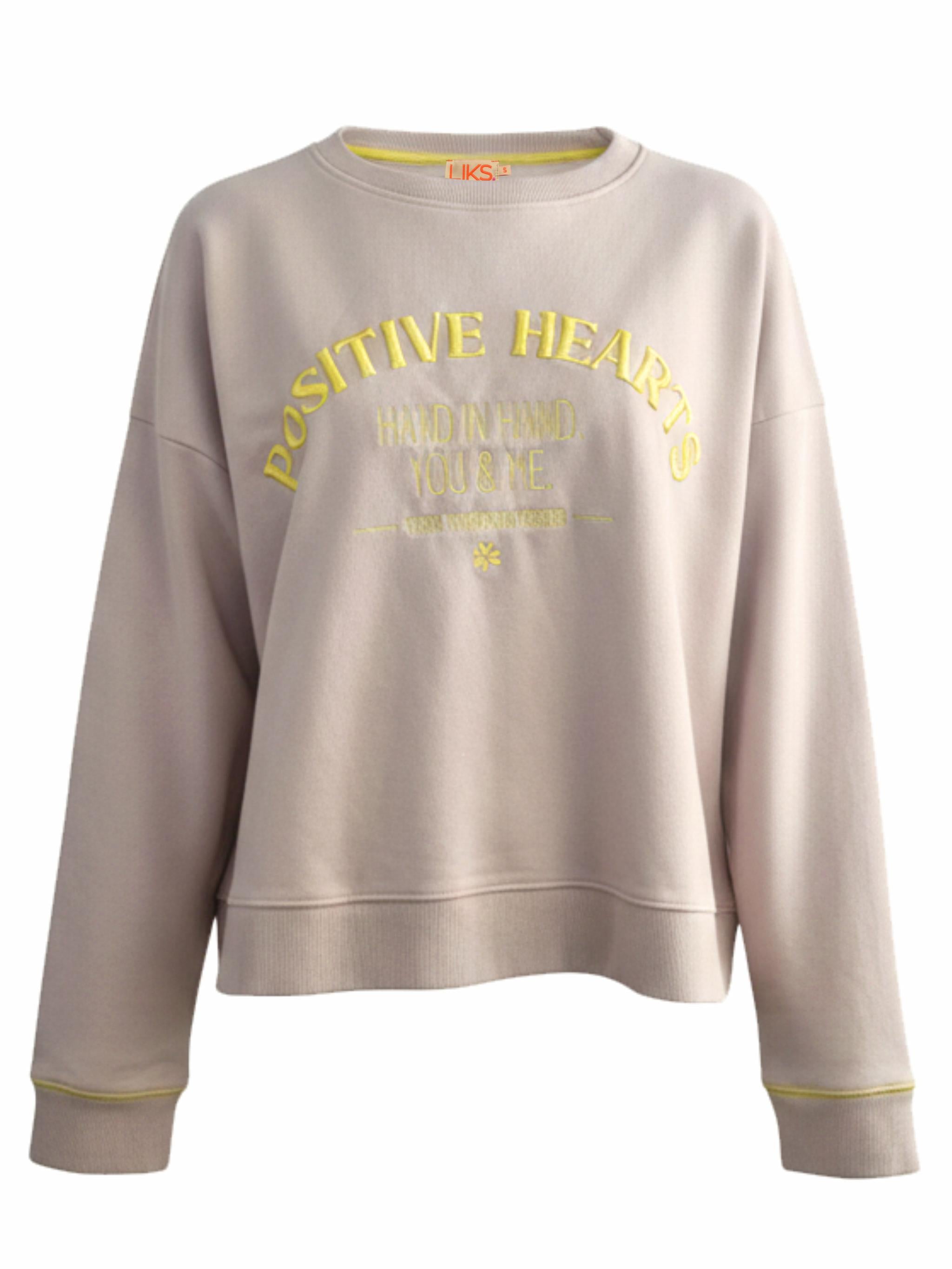 Damen Sweatshirt mit Stickerei Positiv Hearts - SelinaC