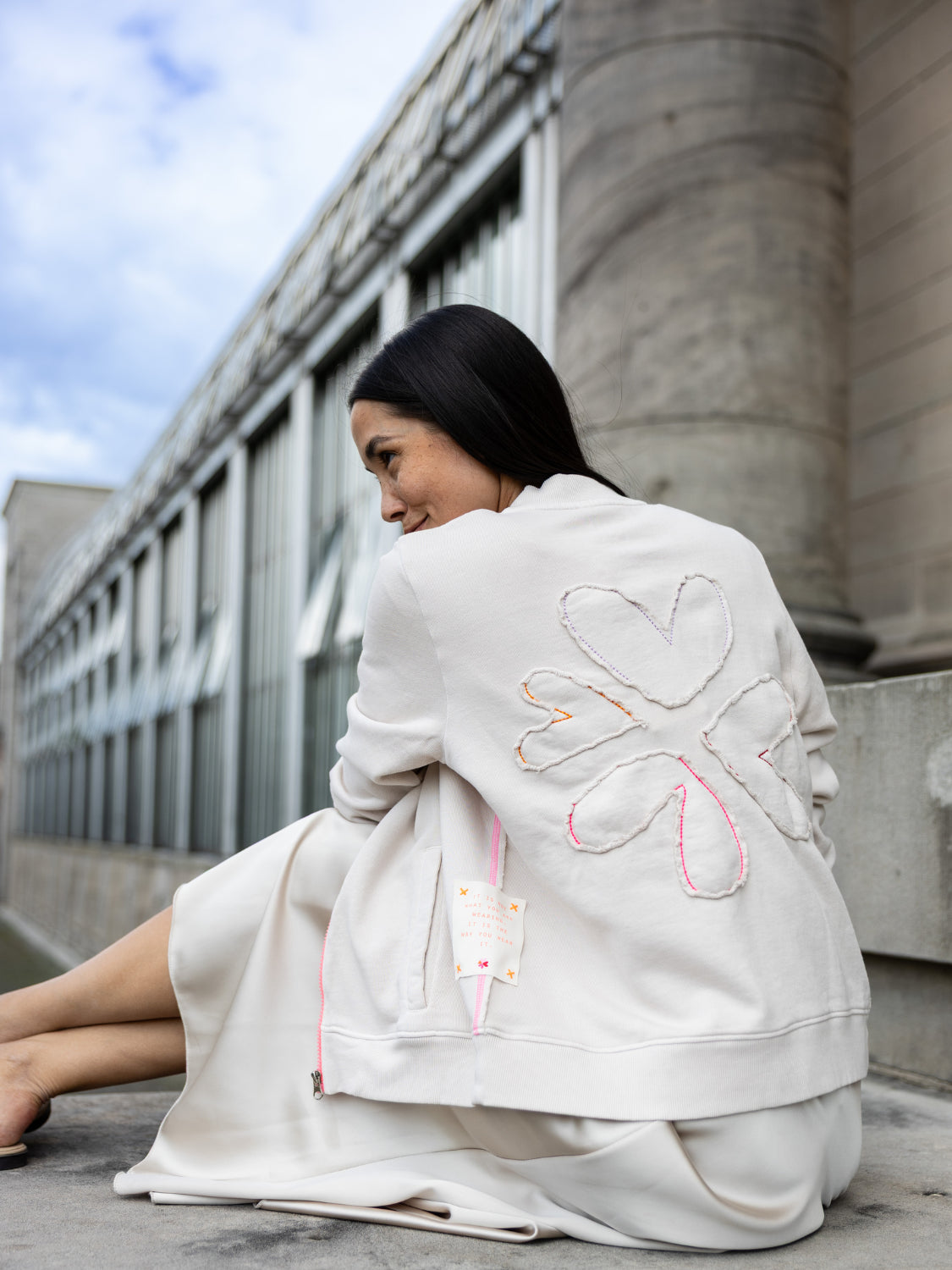 Sweatbomber Patch Heart Flower