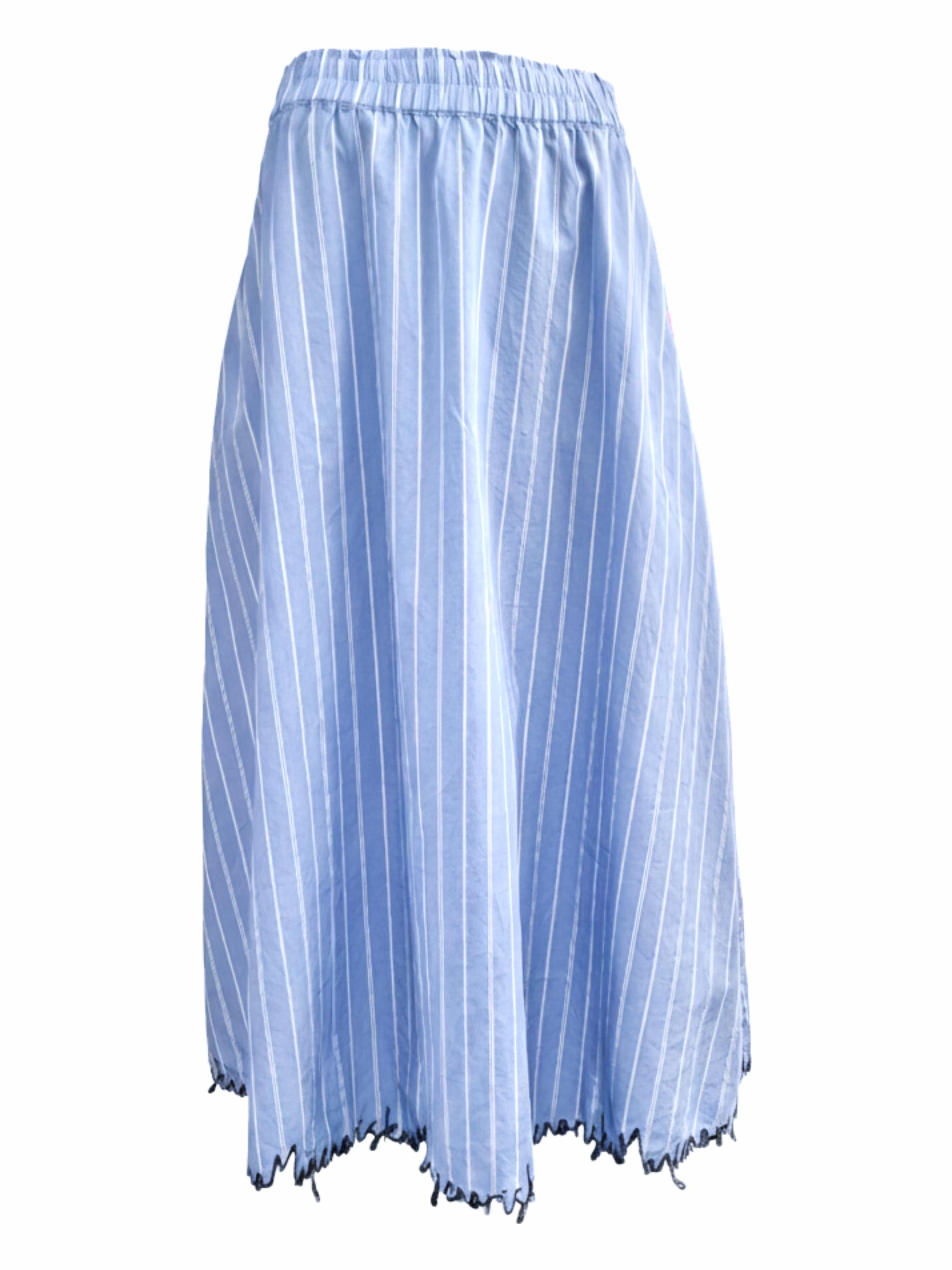 Streifenrock mit Stickerei No Risk No Magic