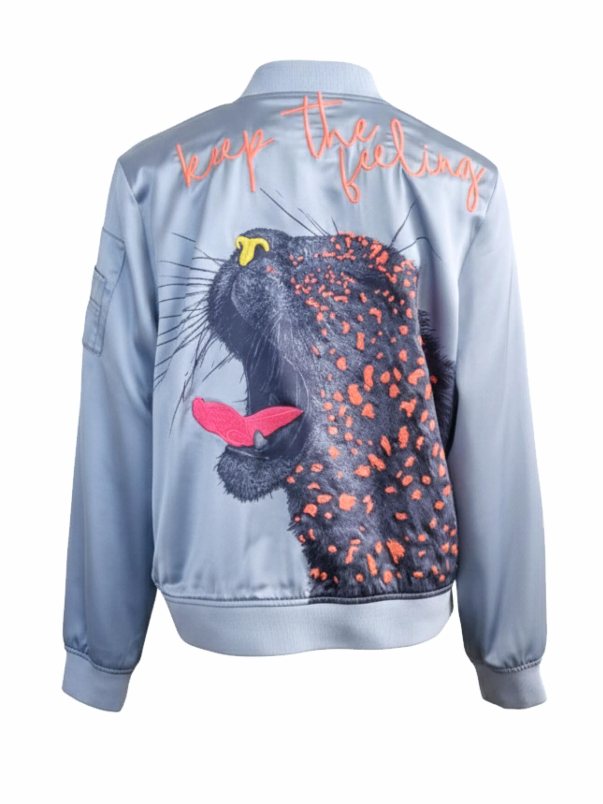 Damen Bomberjacke Keep the Feeling Gepard - ZoeC