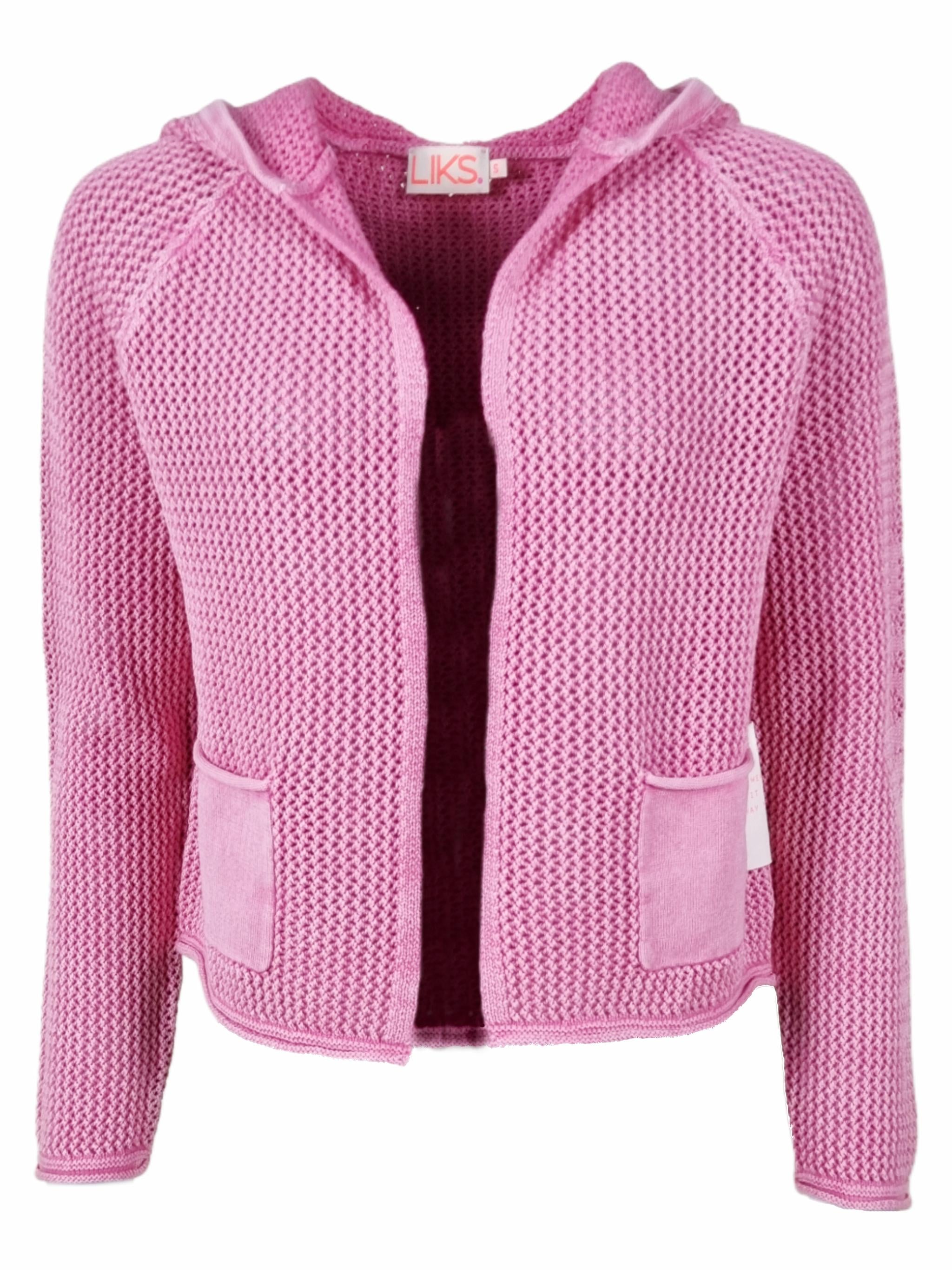 Damen Strickjacke aus Baumwolle mit Lochmuster - BlancaC