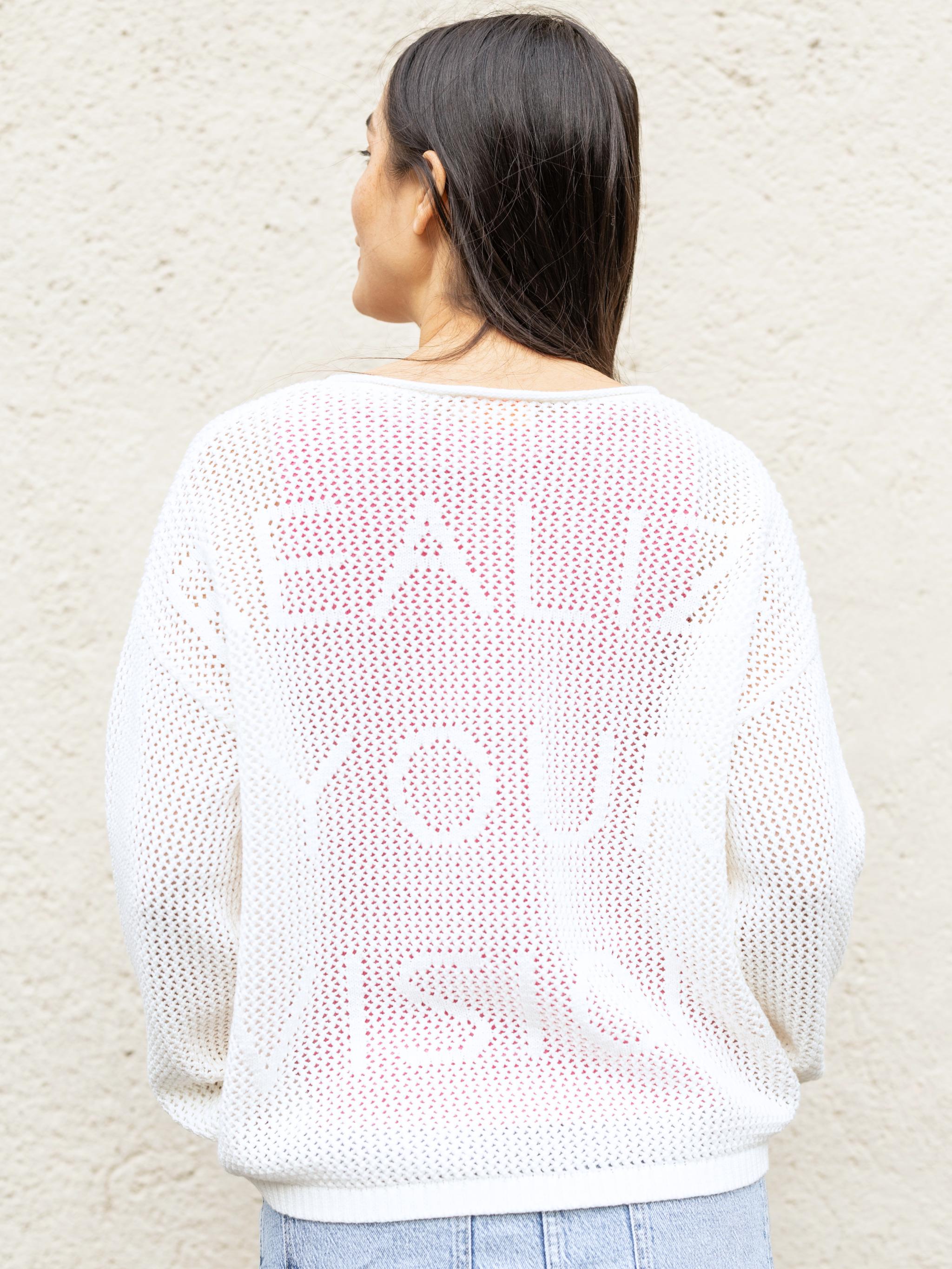 Damen Strickpullover aus Baumwolle mit Lochmuster - AlinaC