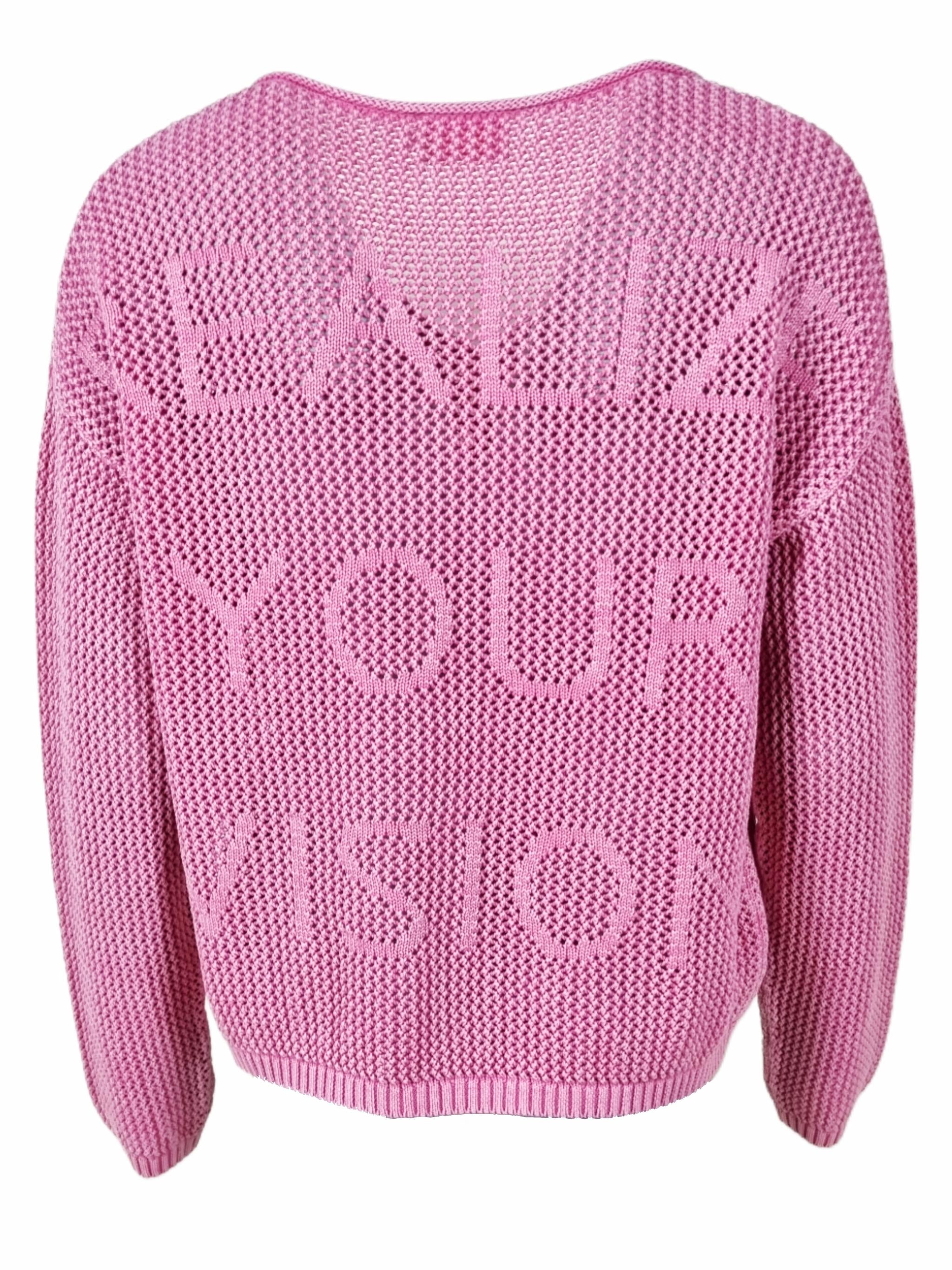 Damen Strickpullover aus Baumwolle mit Lochmuster - AlinaC