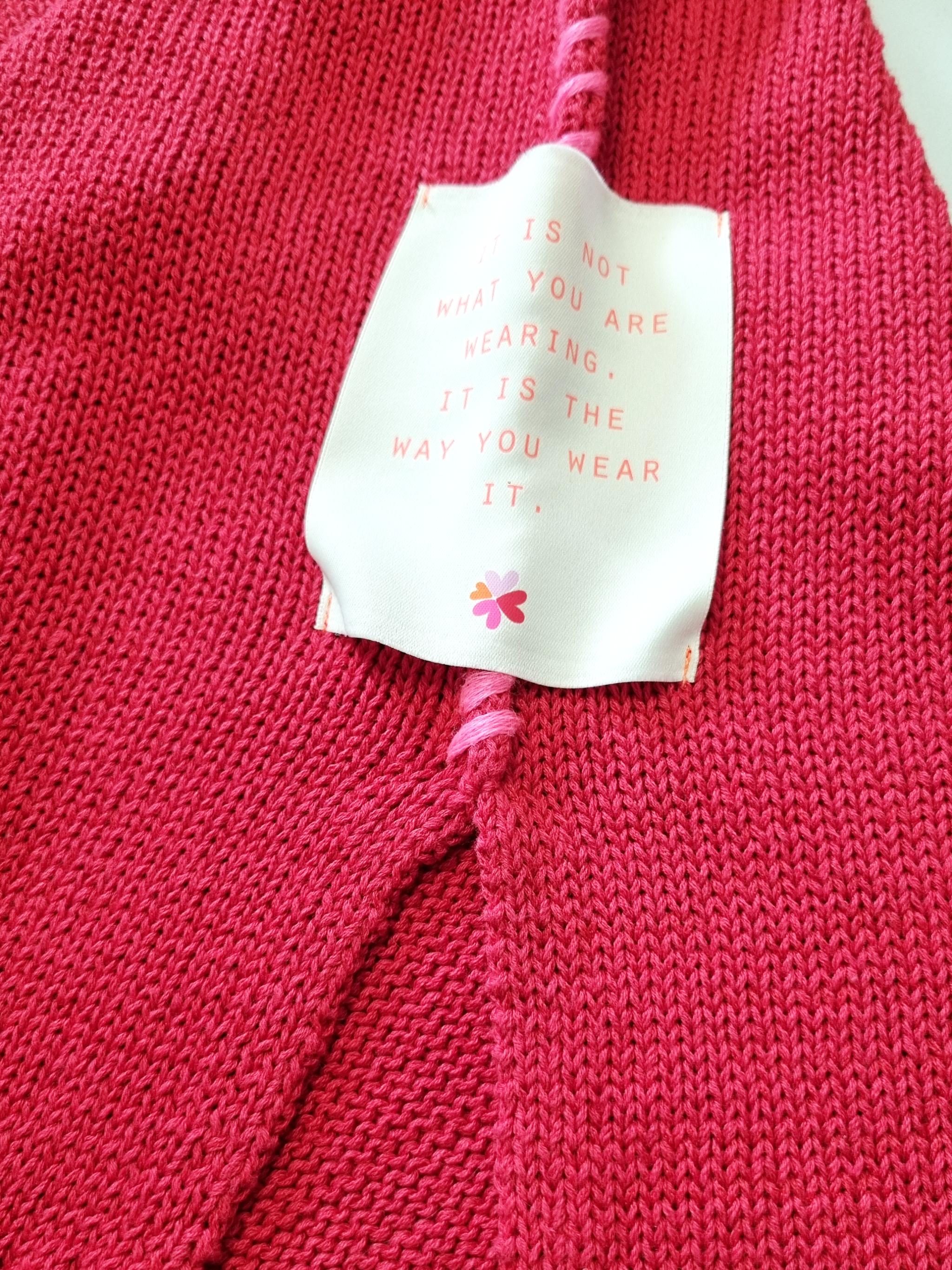 Damen Strickpullover Baumwolle Leinen mit Flockprint - BrittaC