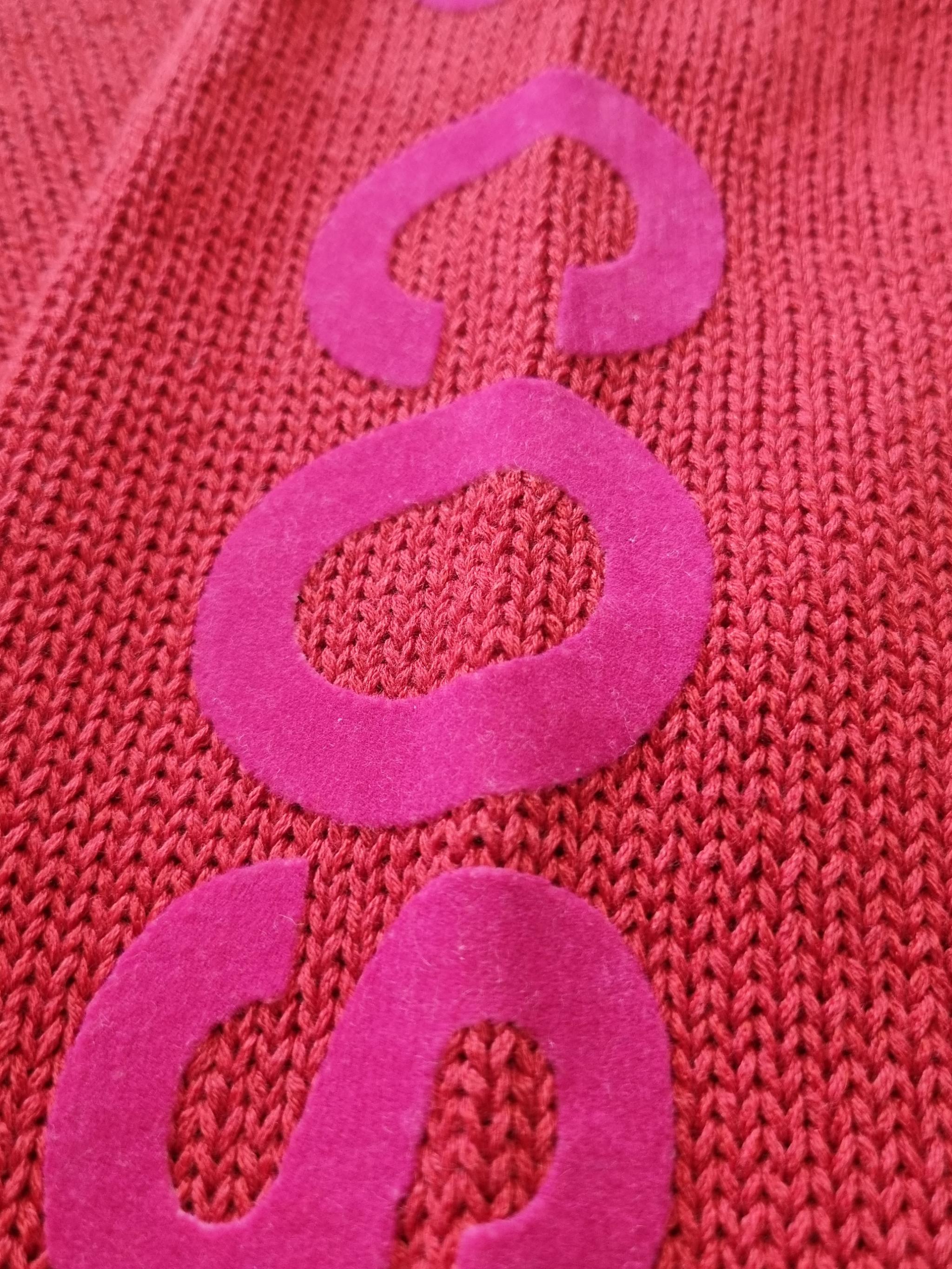 Damen Strickpullover Baumwolle Leinen mit Flockprint - BrittaC