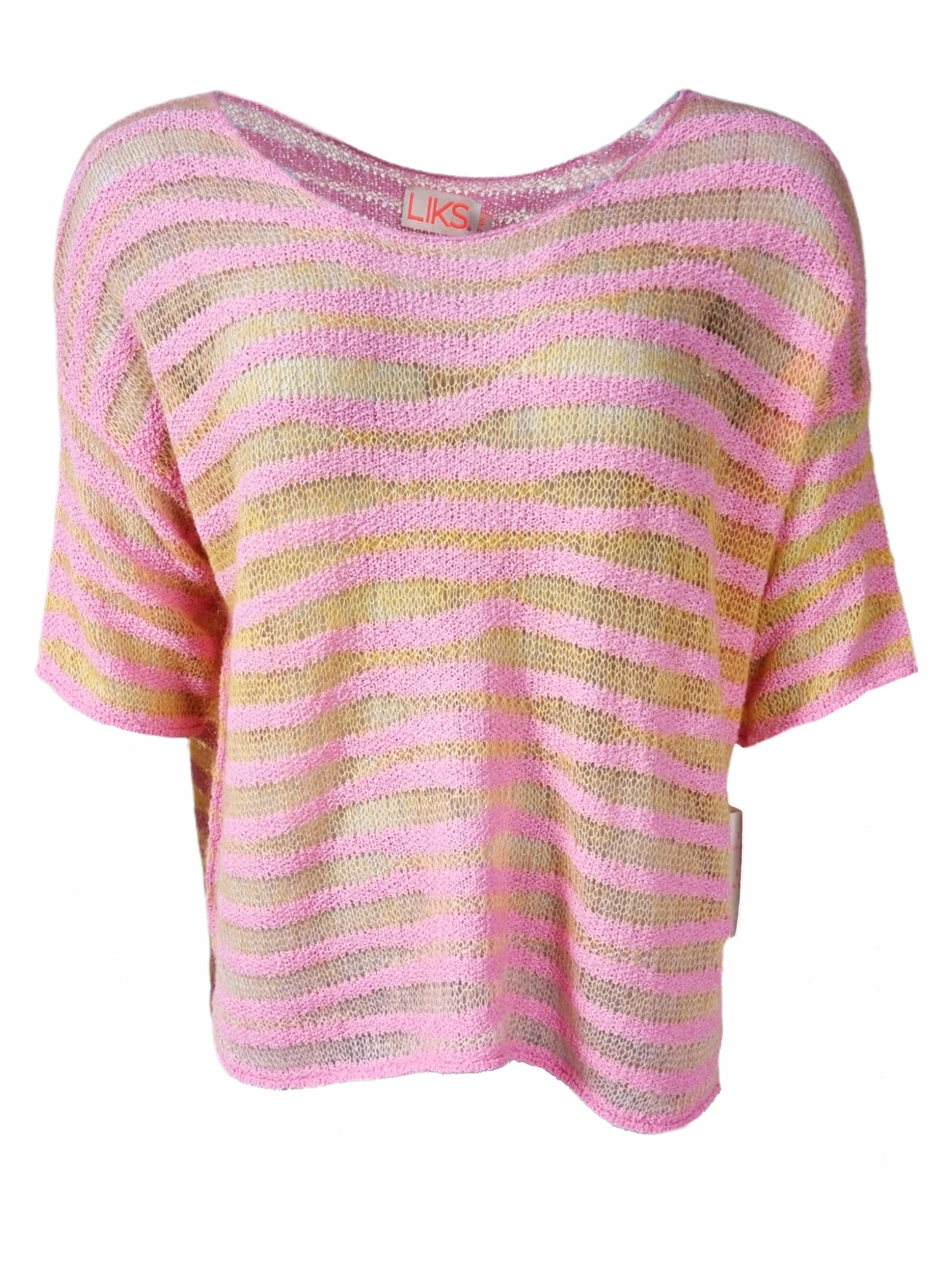 Oversize Strickpullover Mohair Baumwollmix gestreift - DanaC