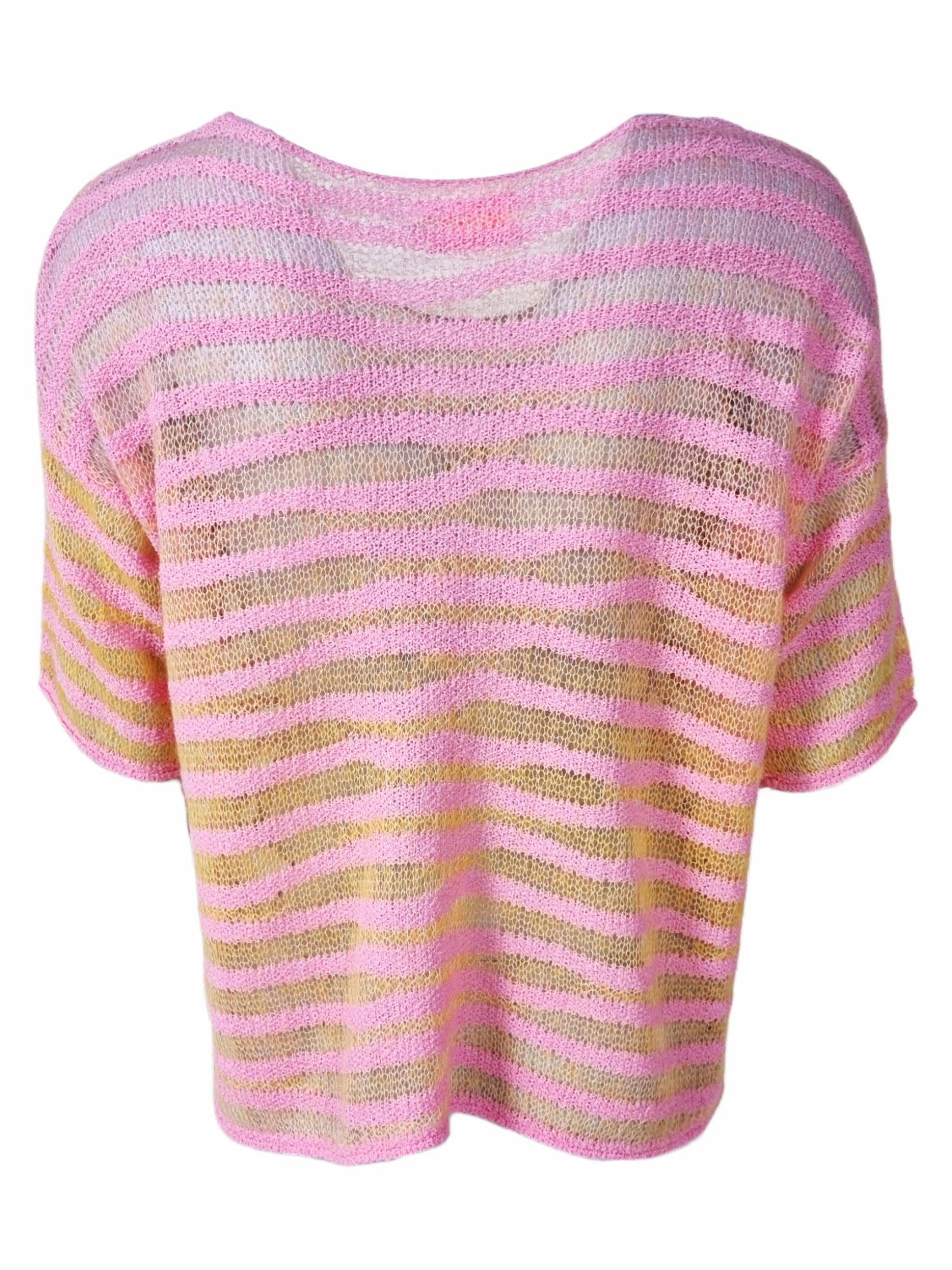 Oversize Strickpullover Mohair Baumwollmix gestreift - DanaC